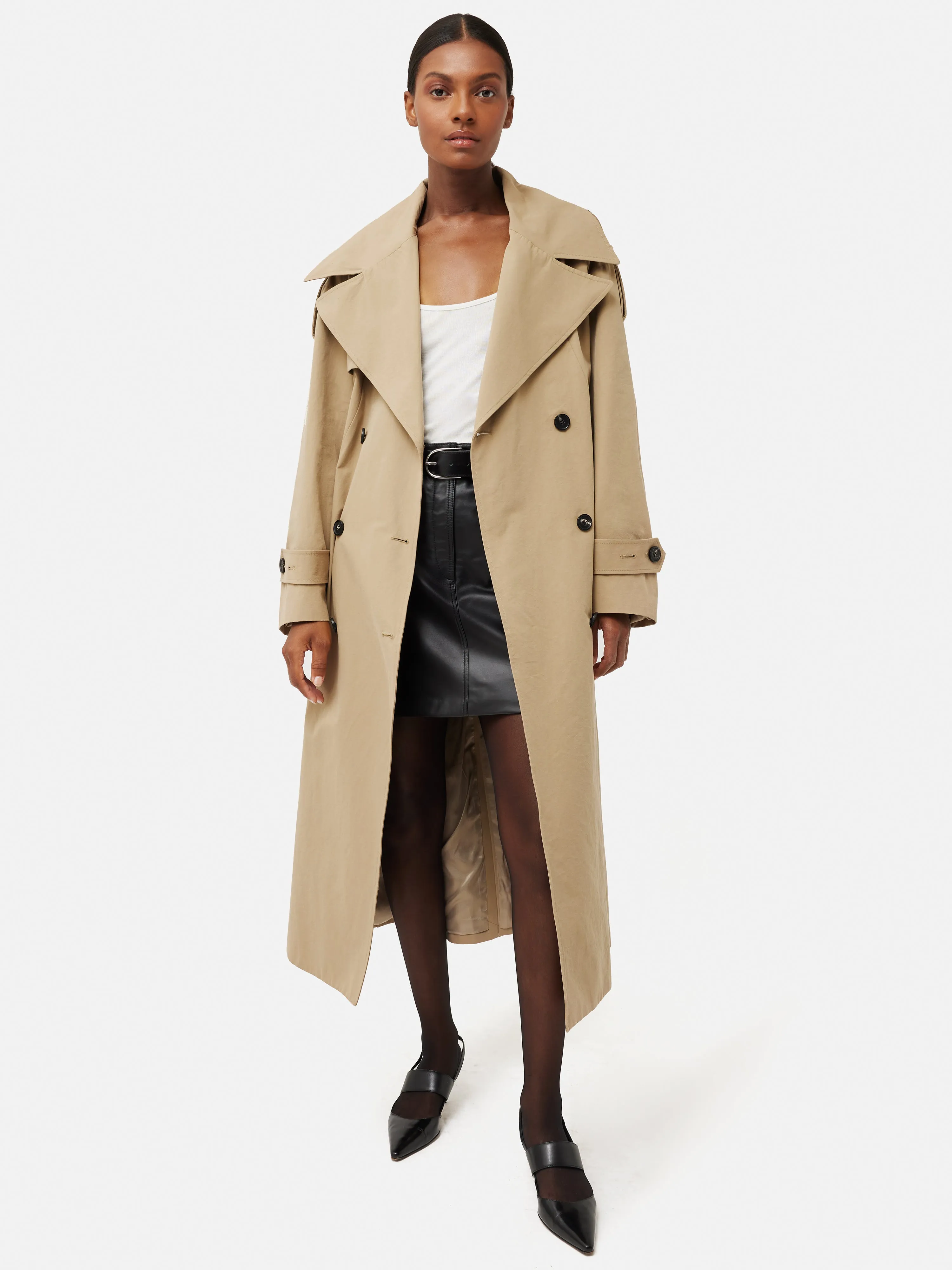Nelson Cotton Trench Coat | Stone | Parallel