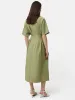 Cotton Stitched Pleat Dress | Green sold by Jigsaw