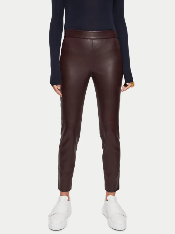 Stretch Leather Legging | Oxblood sold by Jigsaw