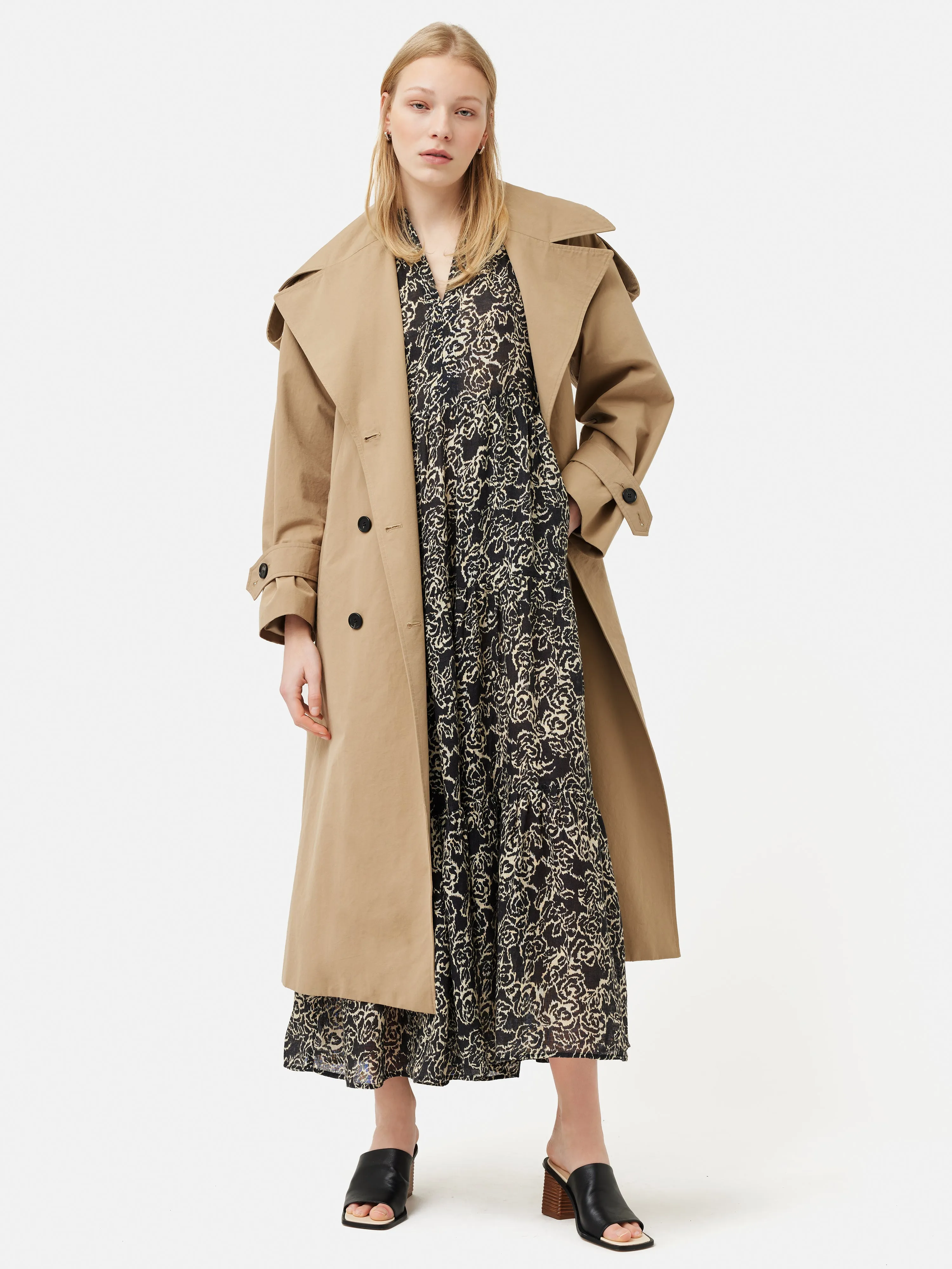 Brushed Rose Gauze Linen Dress | Black sold by Jigsaw product image thumbnail 4