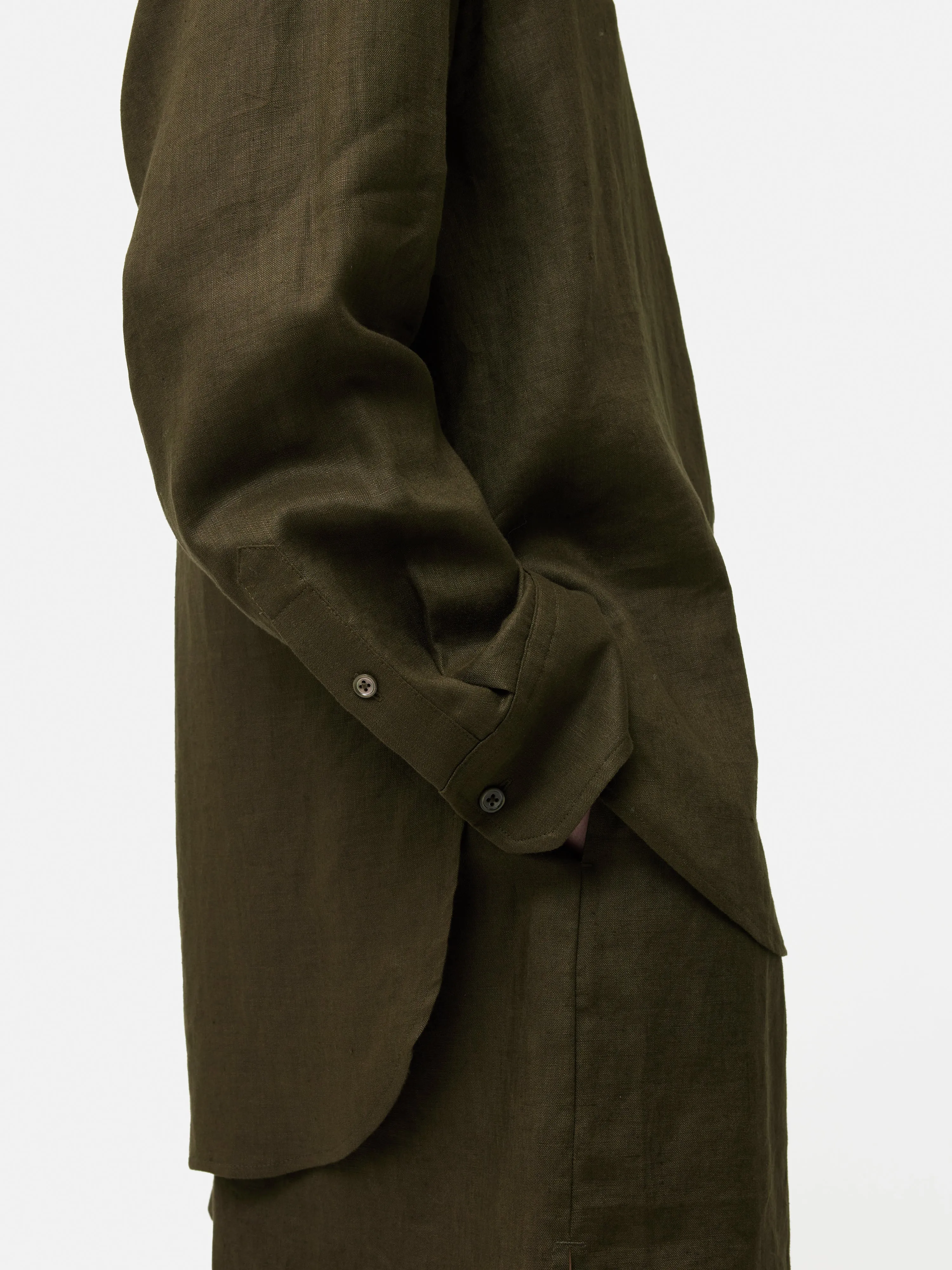 Linen Relaxed Shirt | Dark Green sold by Jigsaw product image thumbnail 3