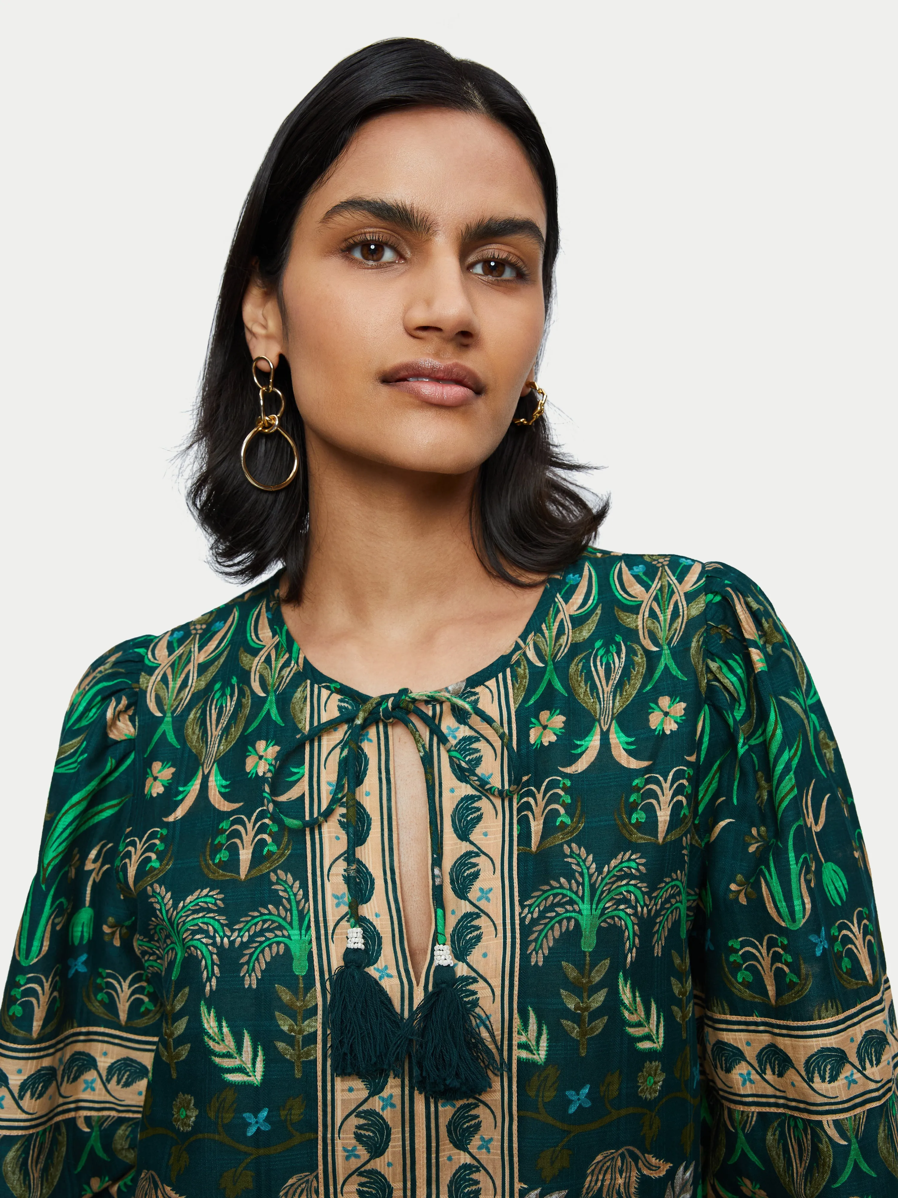 Cotton Botanical Floral Top | Green sold by Jigsaw product image thumbnail 2