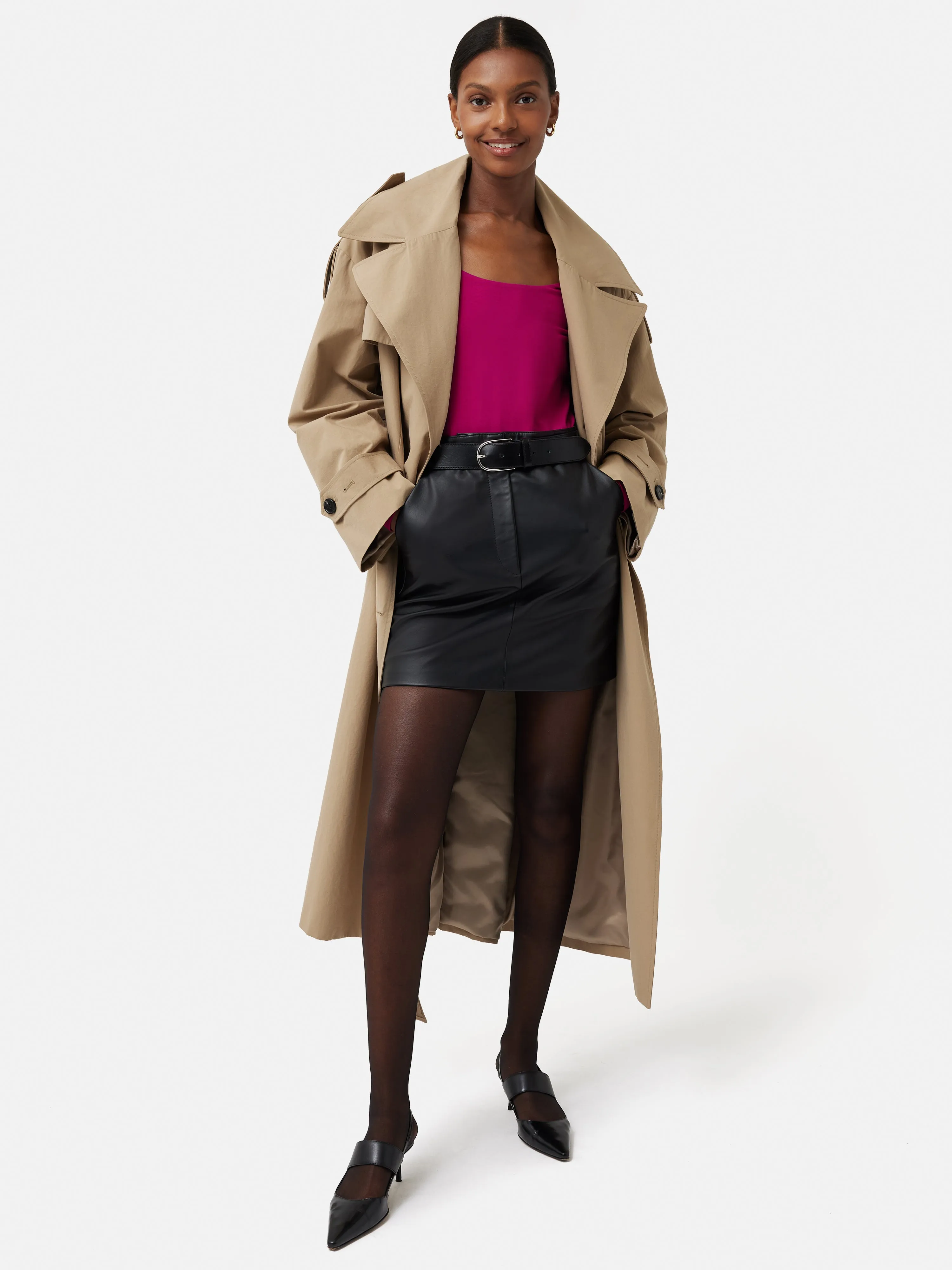 Double Front Ballet Neck Top | Magenta sold by Jigsaw product image thumbnail 4