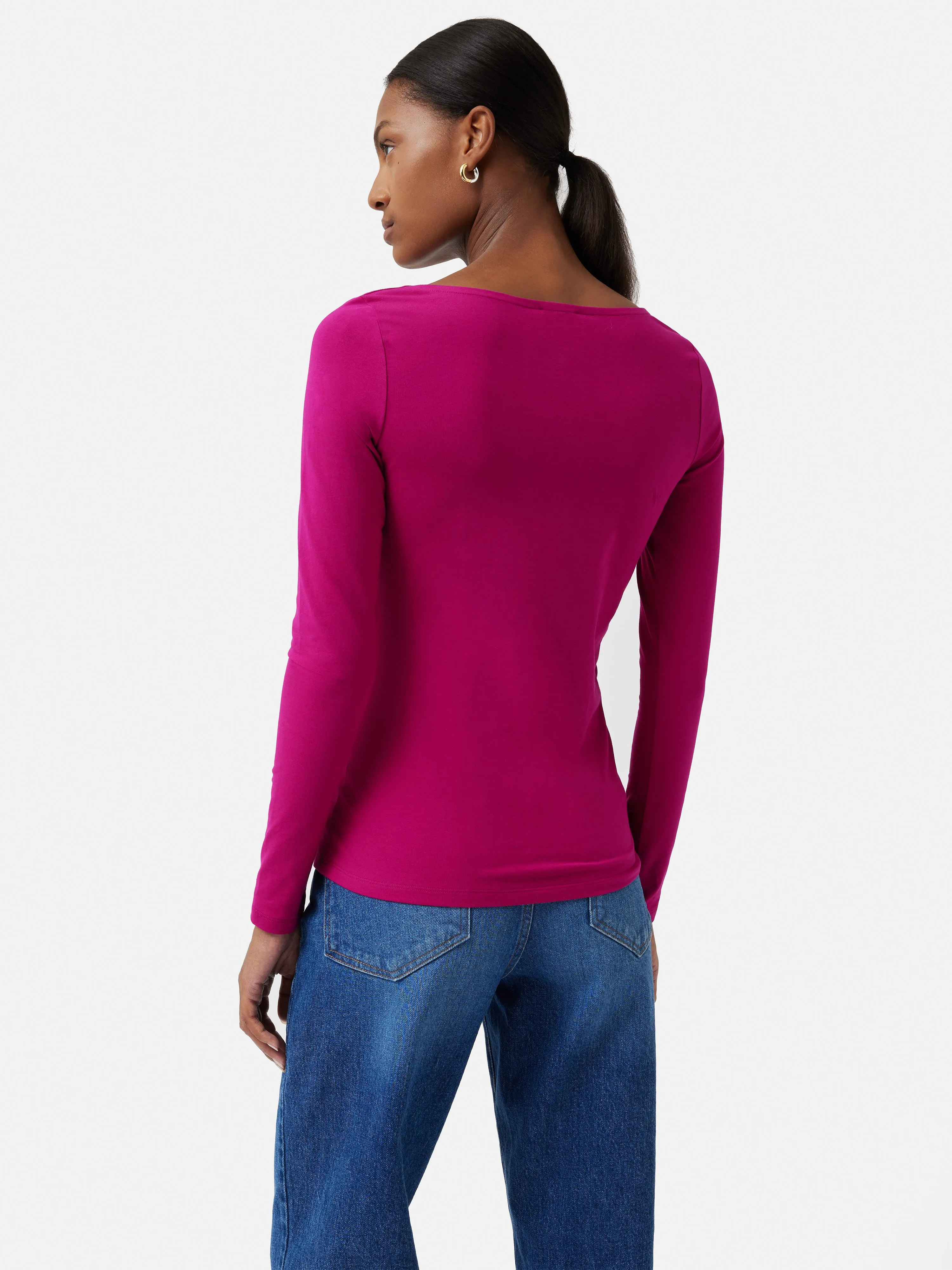Double Front Ballet Neck Top | Magenta sold by Jigsaw product image thumbnail 5