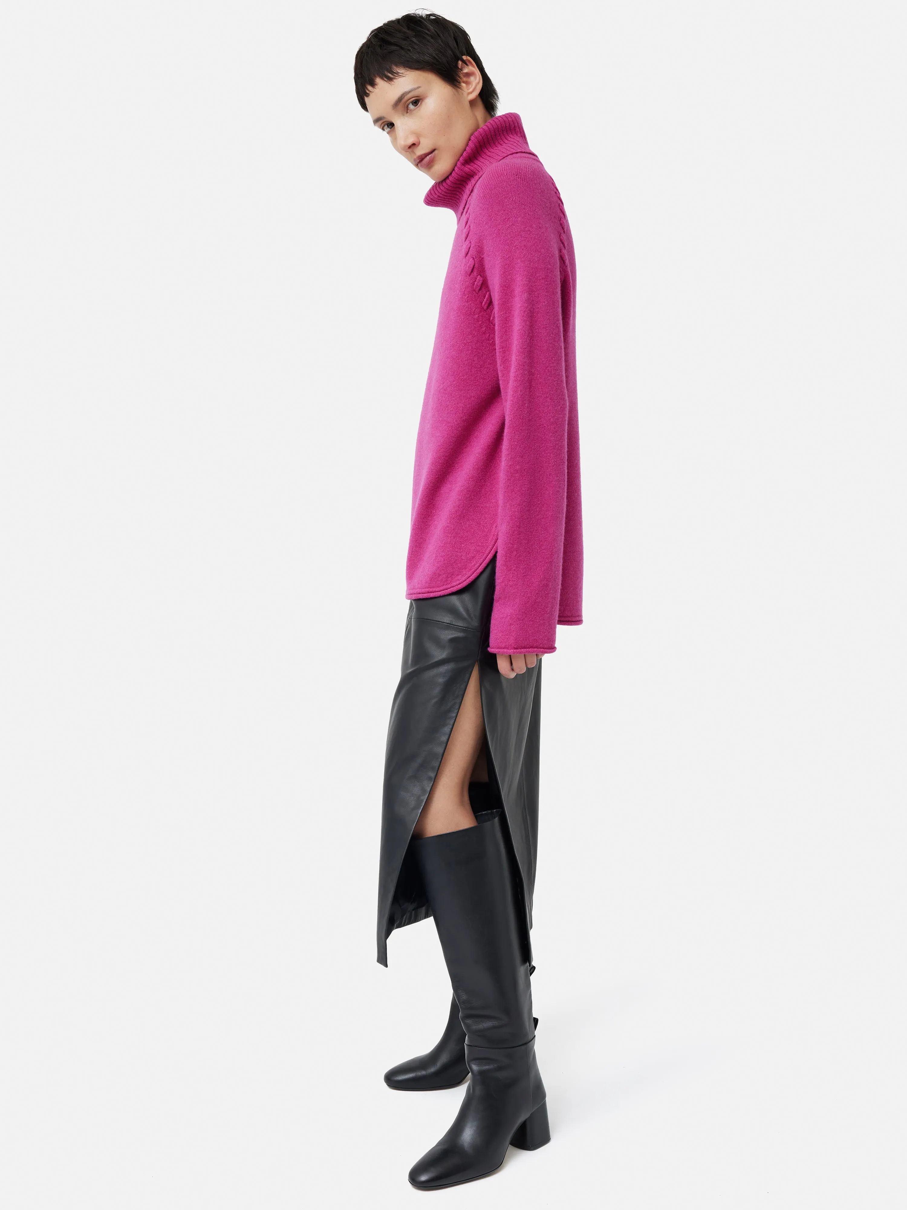 Merino Scoop Hem Jumper | Pink sold by Jigsaw product image thumbnail 3