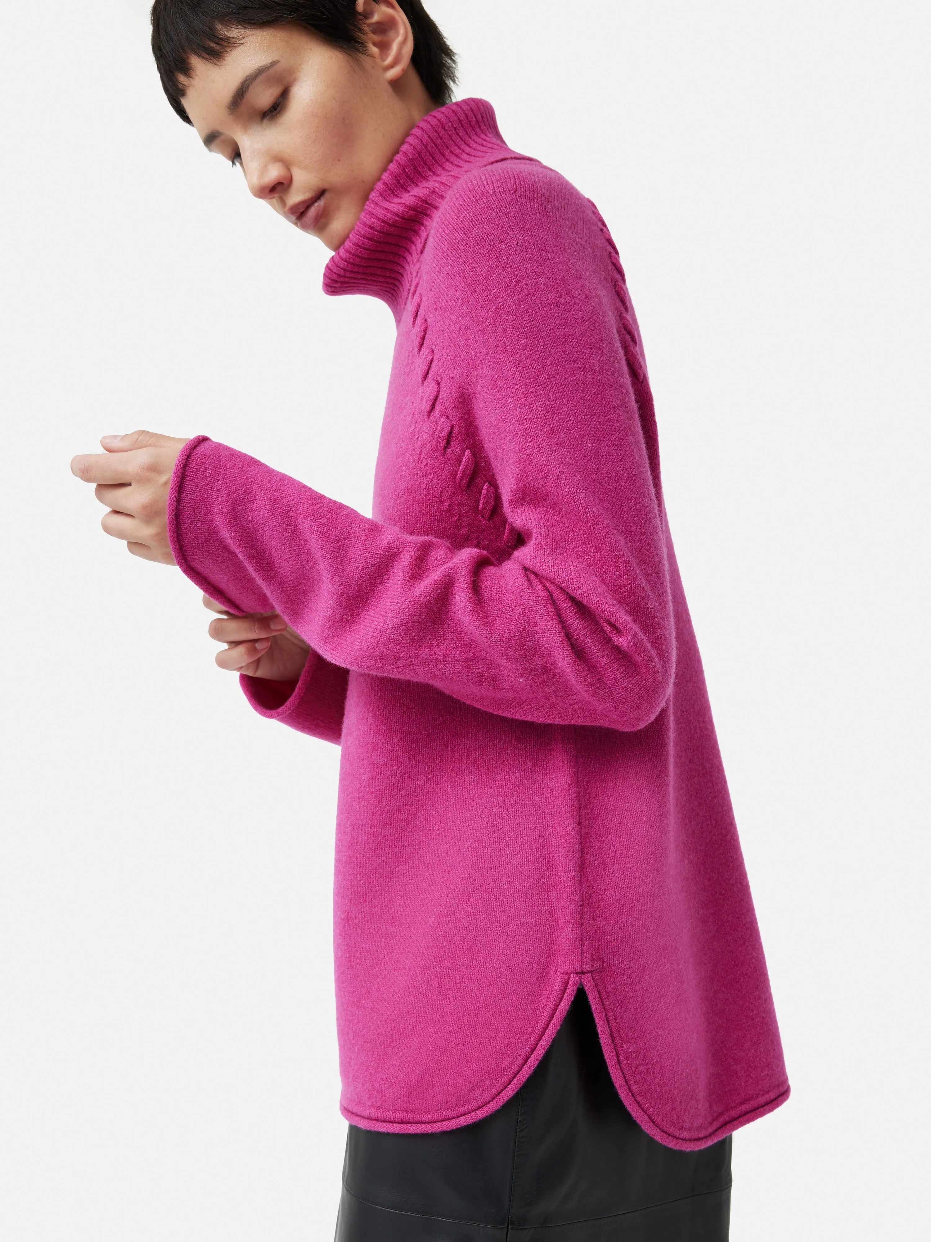 Merino Scoop Hem Jumper | Pink sold by Jigsaw product image thumbnail 4