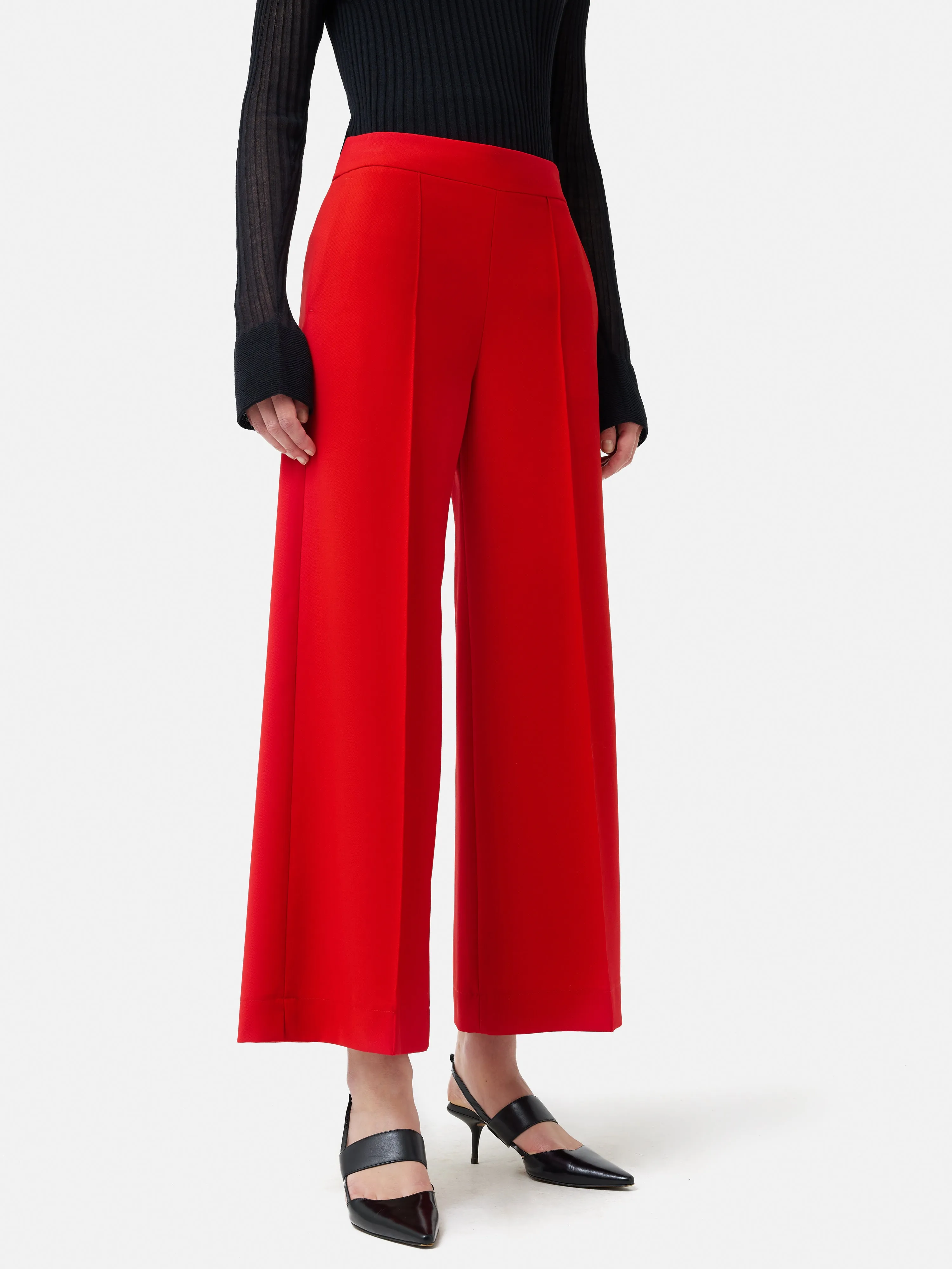 Modern Crepe Sailor Trouser | Red sold by Jigsaw