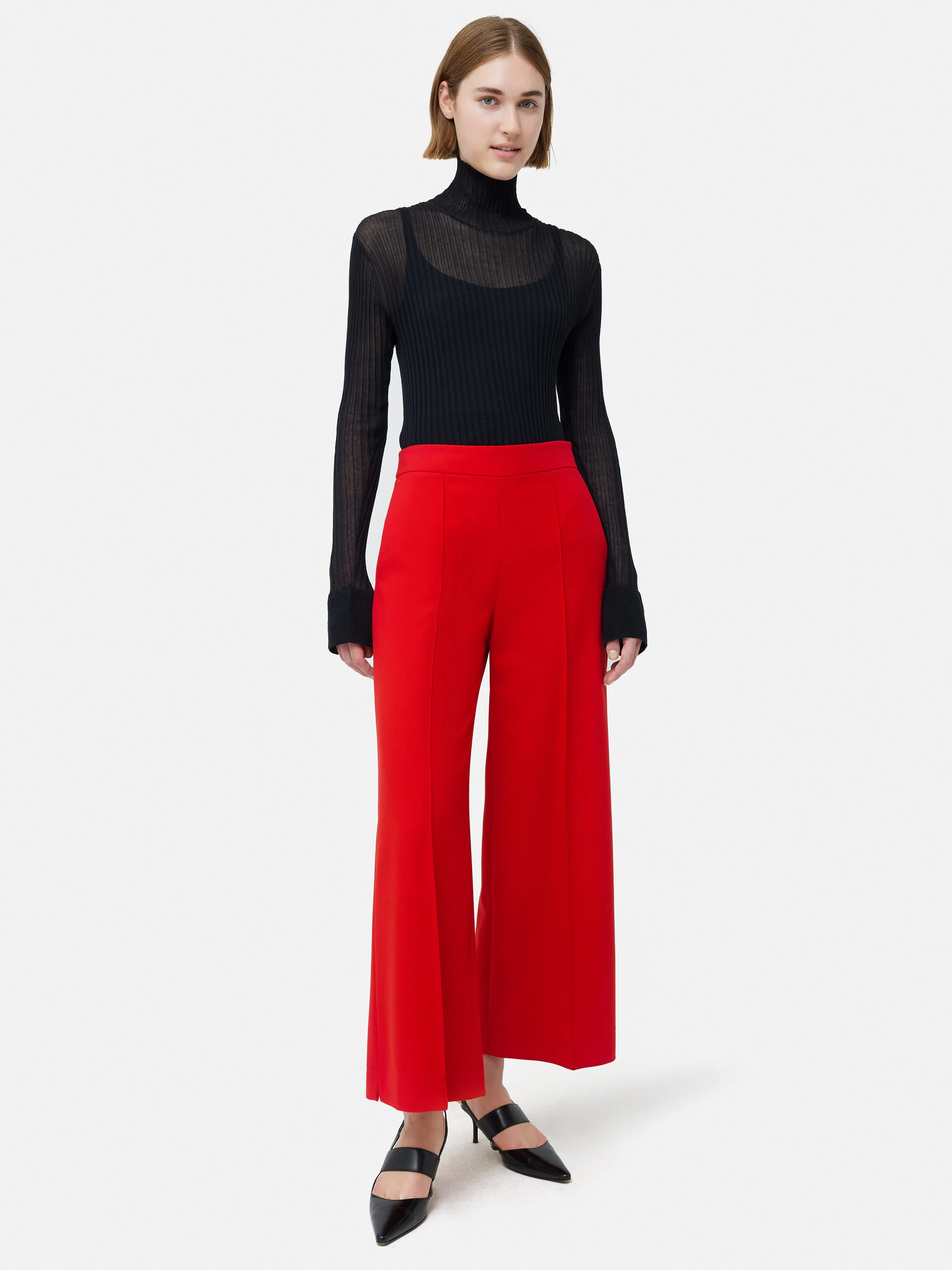 Modern Crepe Sailor Trouser | Red sold by Jigsaw product image thumbnail 3