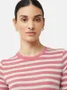 Cotton Slub Stripe Long Sleeve Tee | Pink sold by Jigsaw