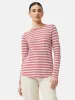 Cotton Slub Stripe Long Sleeve Tee | Pink sold by Jigsaw