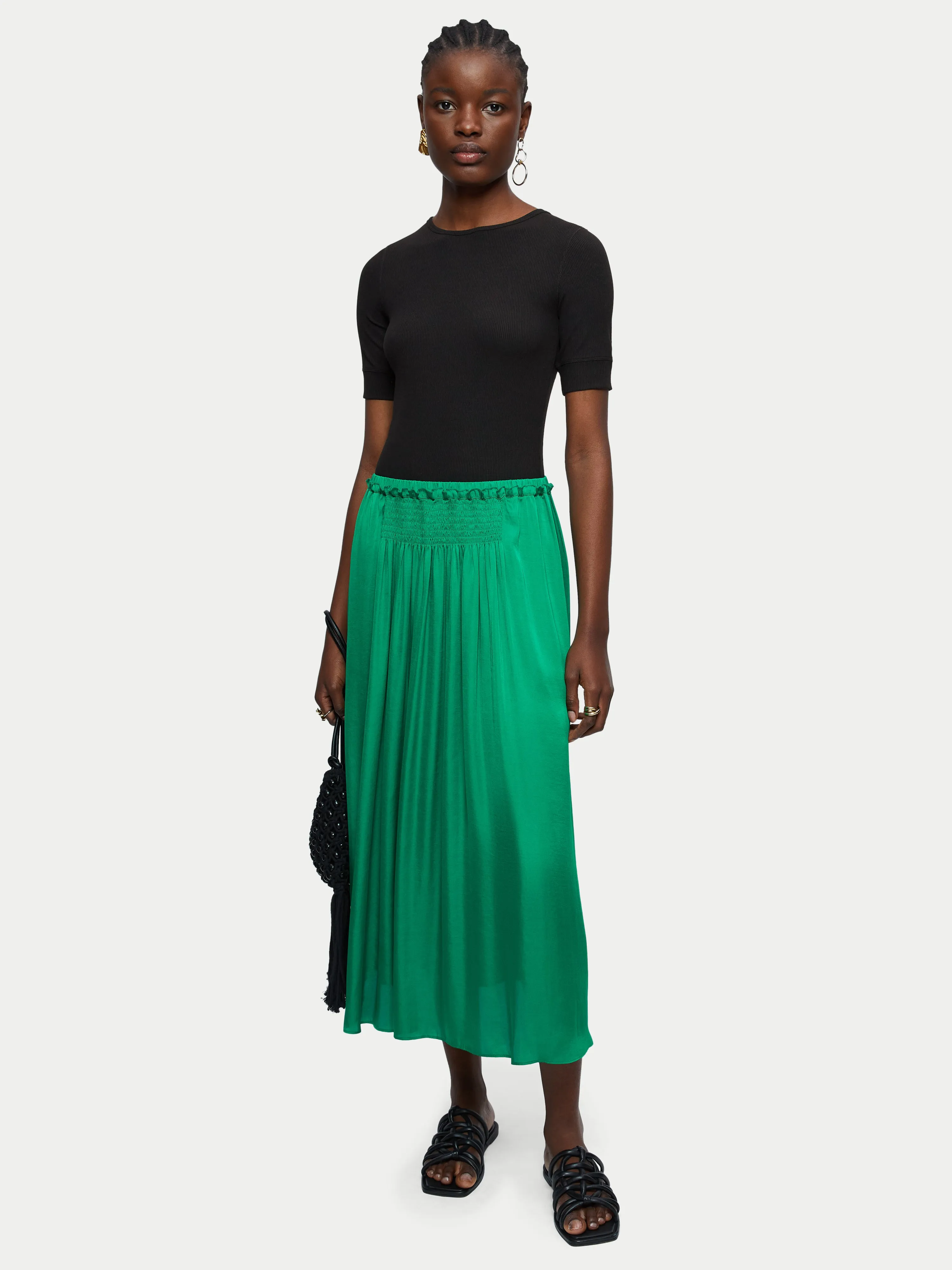 Bovey Ribbed Crew Neck Tee | Black sold by Jigsaw product image thumbnail 3