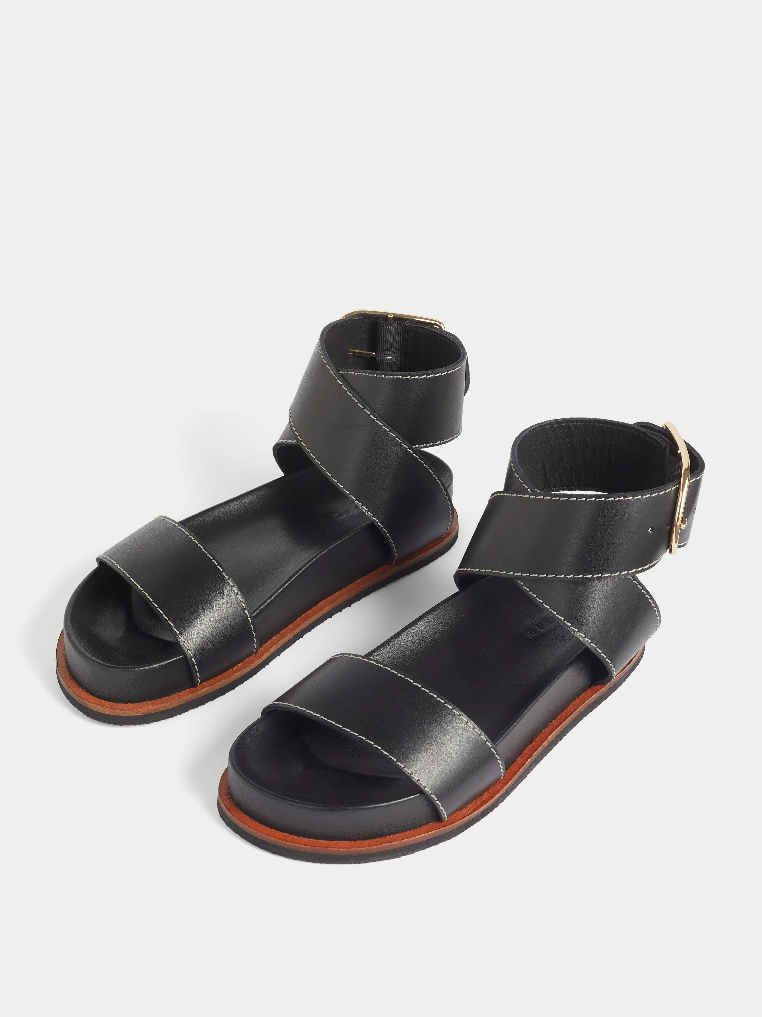 Crowle Leather Footbed Sandal | Black sold by Jigsaw product image thumbnail 4
