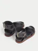 Crowle Leather Footbed Sandal | Black sold by Jigsaw