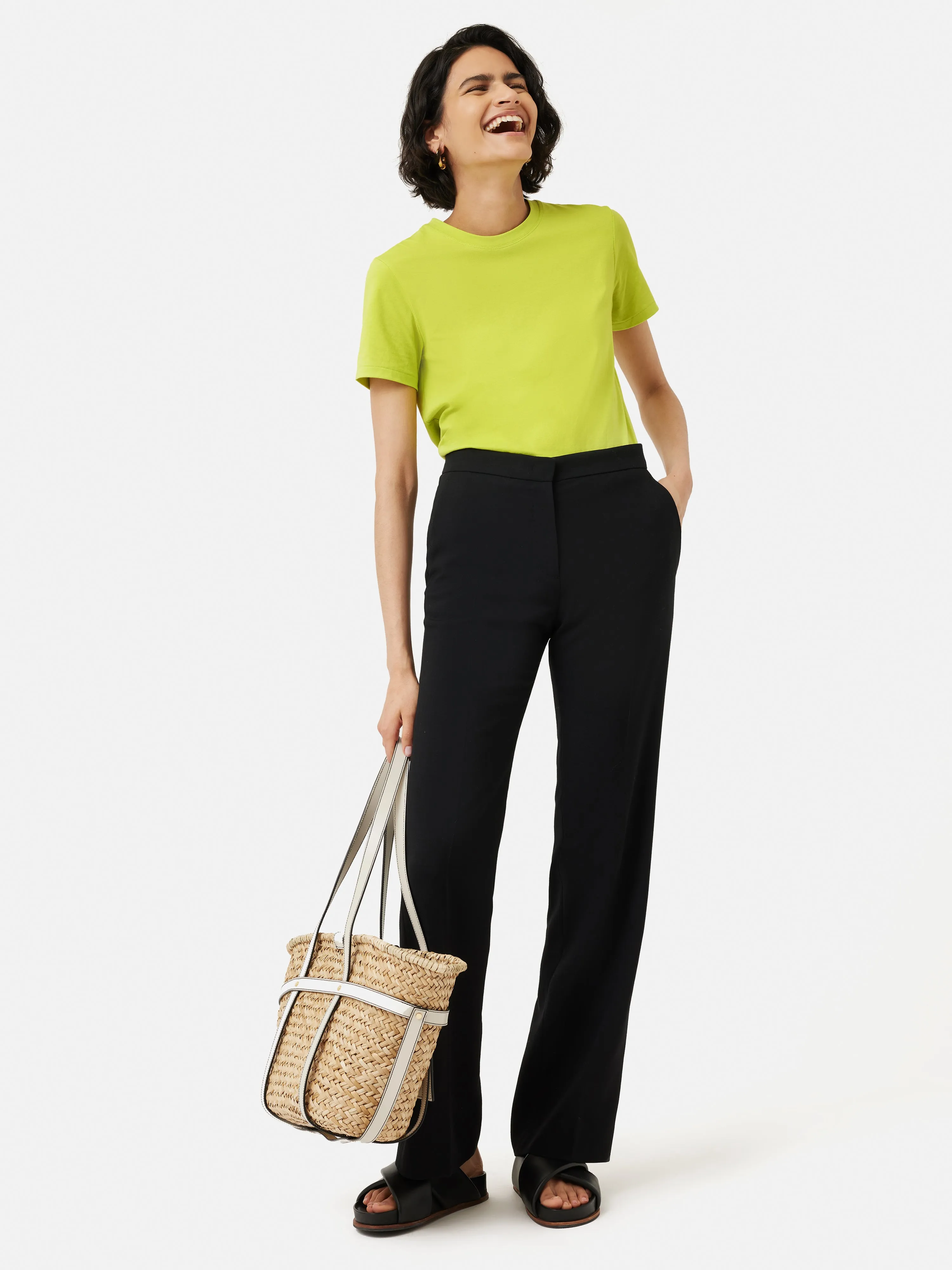 Supima Cotton Crew Neck Tee | Lime sold by Jigsaw product image thumbnail 5