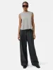 Cotton Blend Crew Tank | Grey sold by Jigsaw