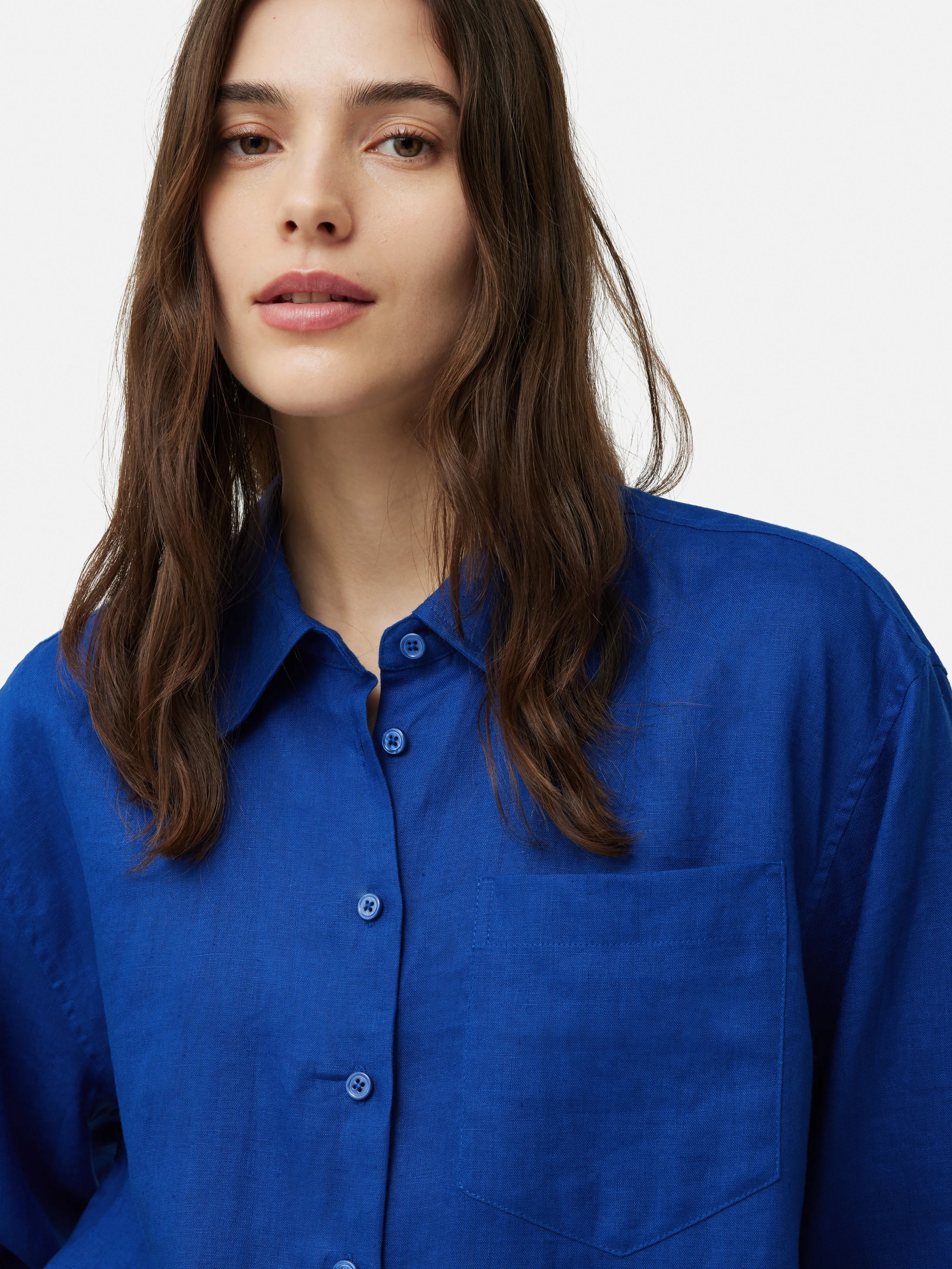 Linen Relaxed Shirt | Blue sold by Jigsaw product image thumbnail 3