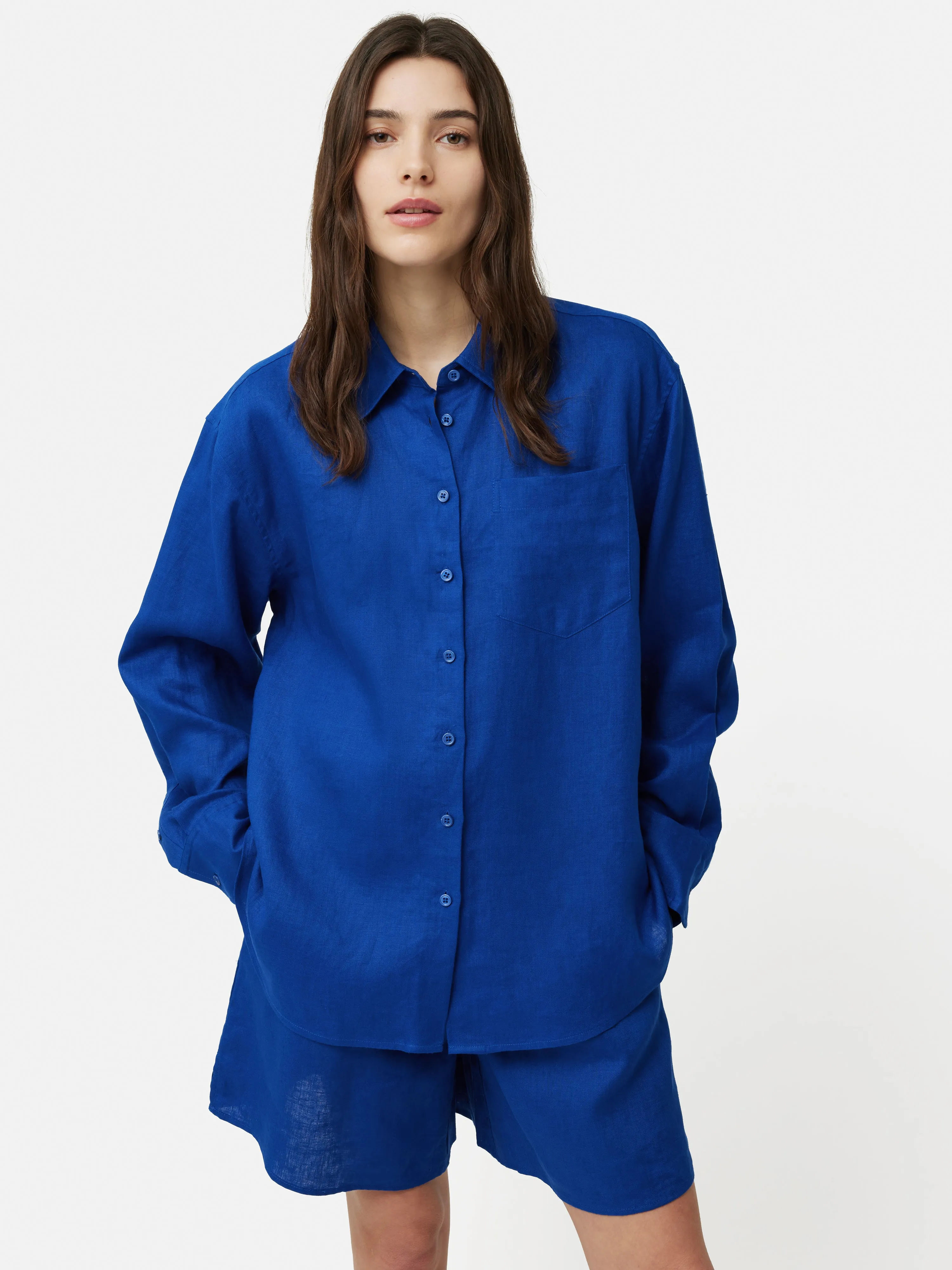 Linen Relaxed Shirt | Blue sold by Jigsaw