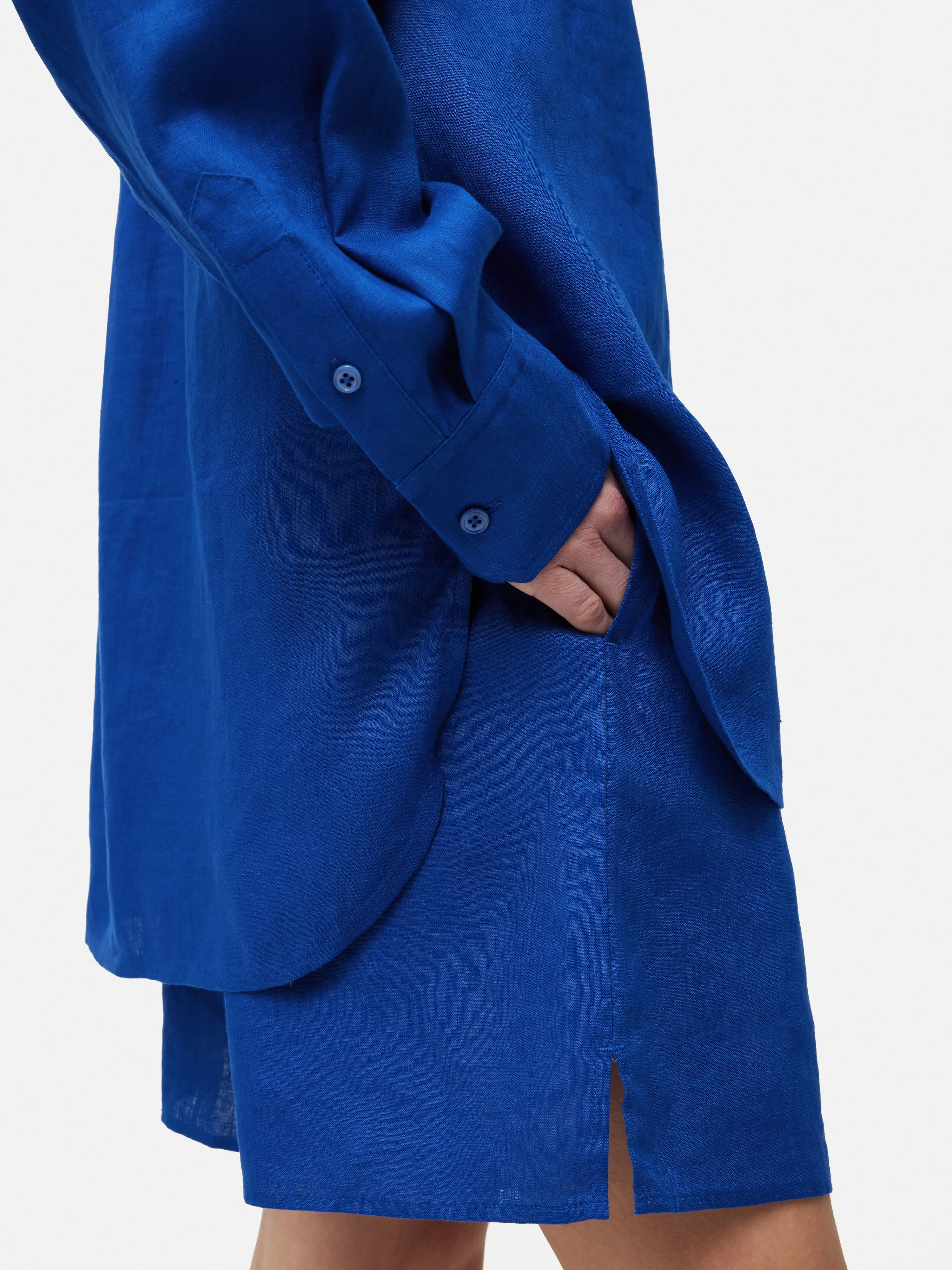 Linen Relaxed Shirt | Blue sold by Jigsaw product image thumbnail 5