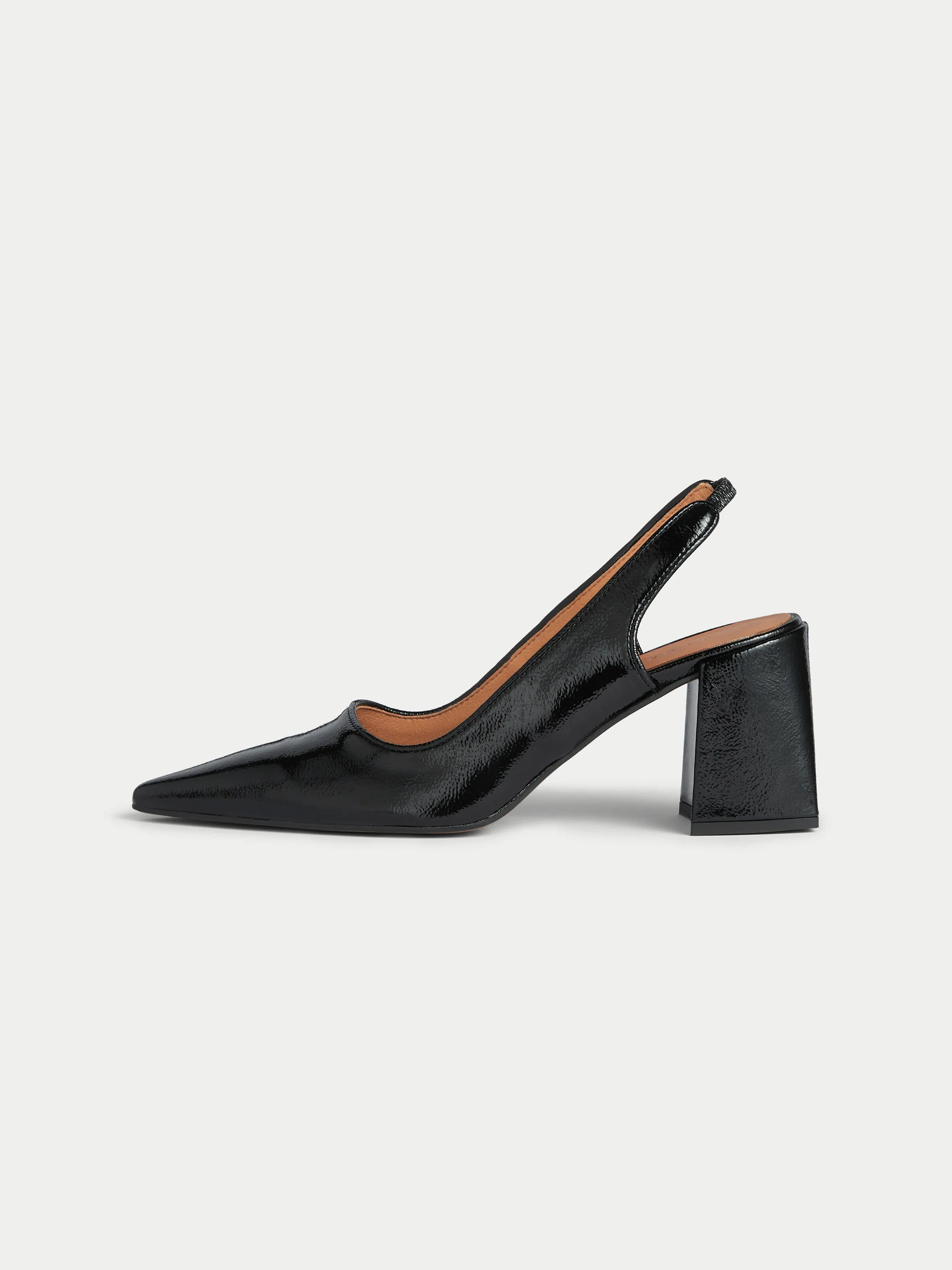 Alford Leather Heeled Shoe | Black sold by Jigsaw