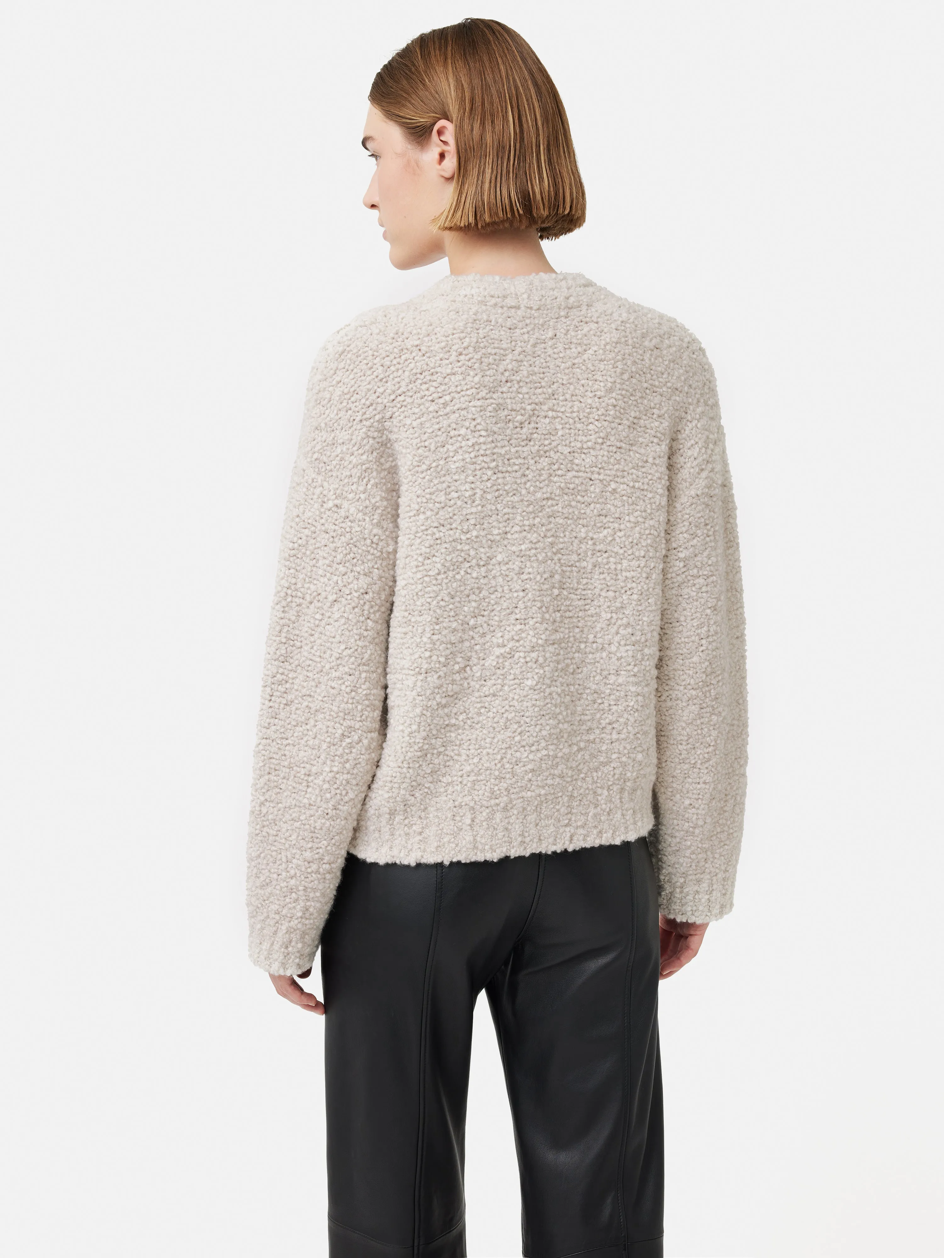 Boucle V Neck Cardigan | Cream sold by Jigsaw product image thumbnail 5