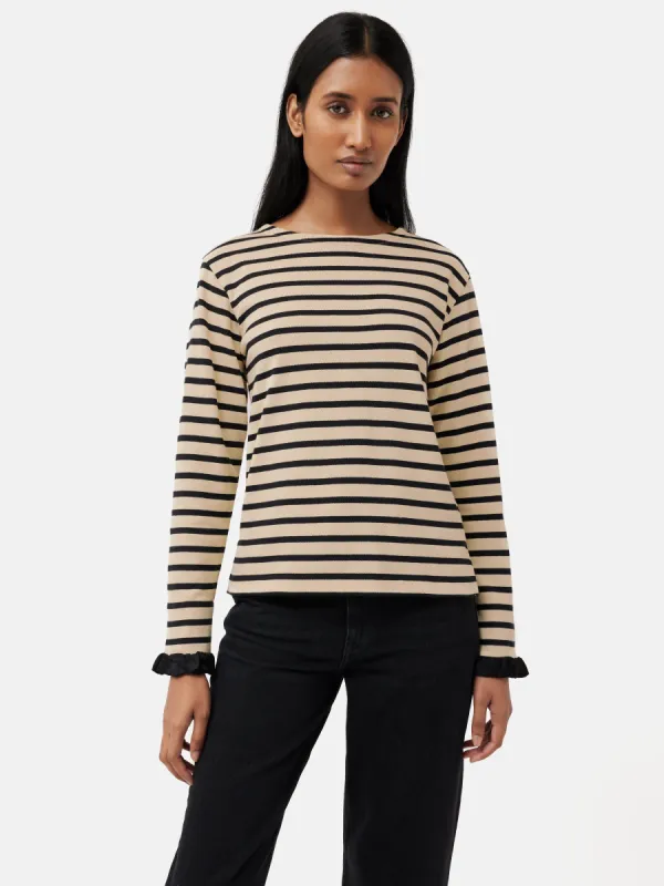 Satin Cuff Breton Top | Black sold by Jigsaw
