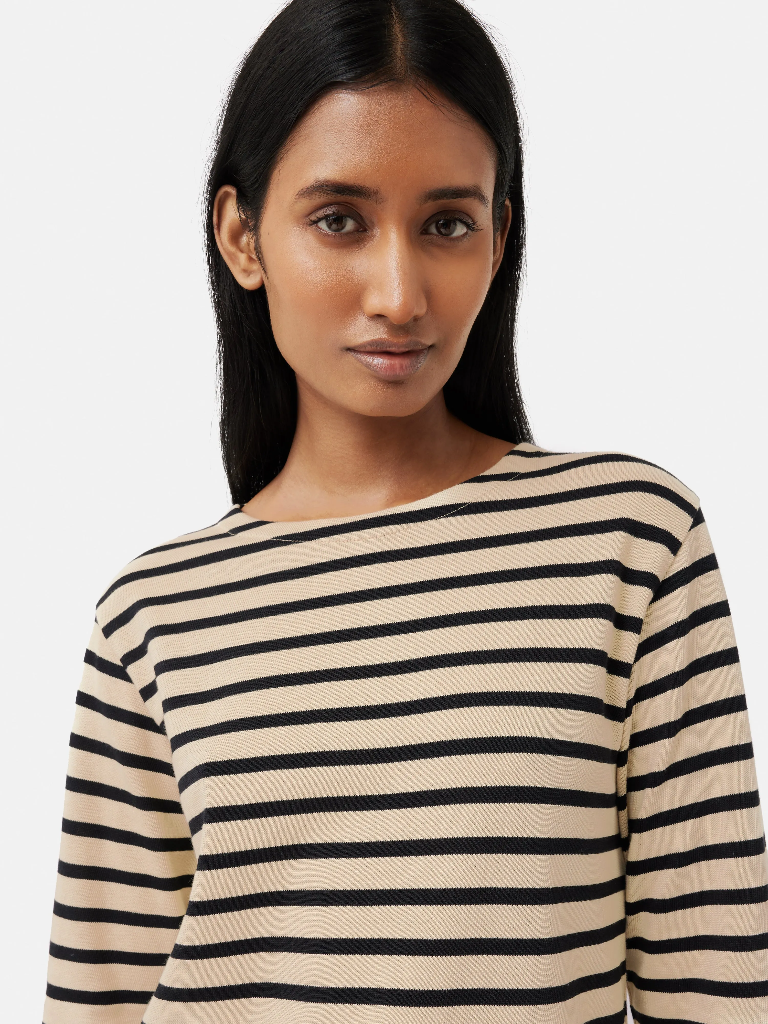 Satin Cuff Breton Top | Black sold by Jigsaw product image thumbnail 3