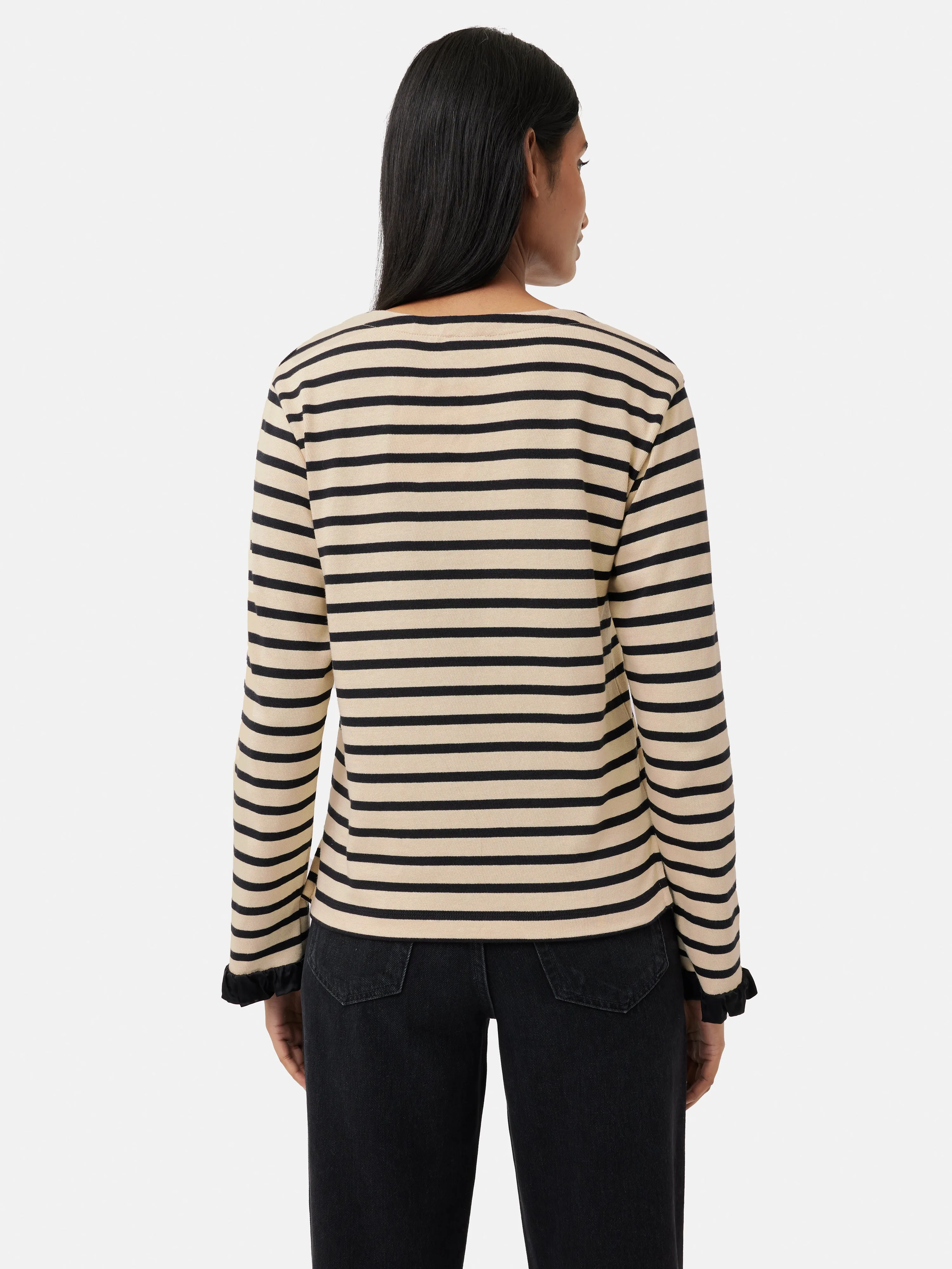 Satin Cuff Breton Top | Black sold by Jigsaw product image thumbnail 5