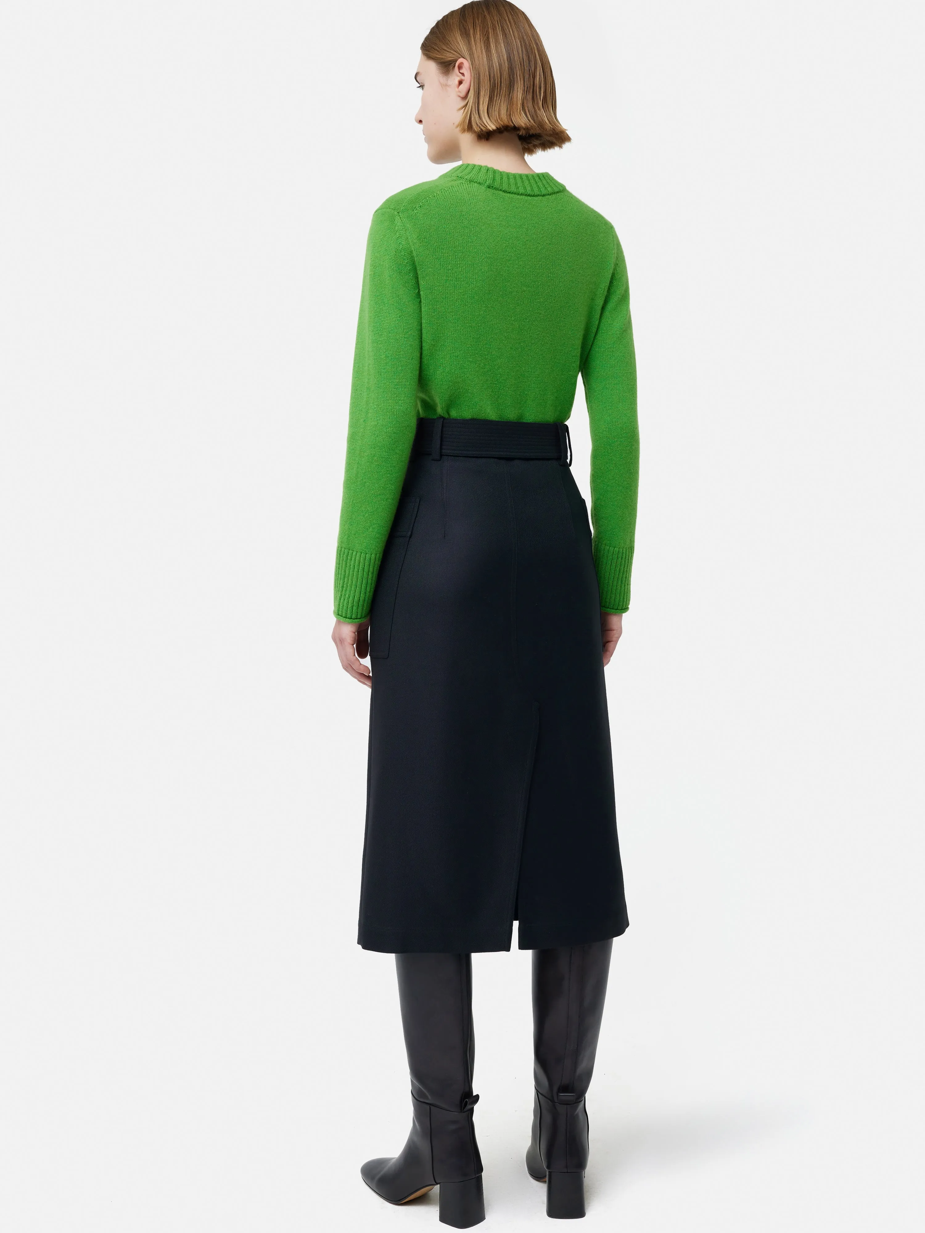 Wool Belted Utility Skirt | Navy sold by Jigsaw product image thumbnail 4