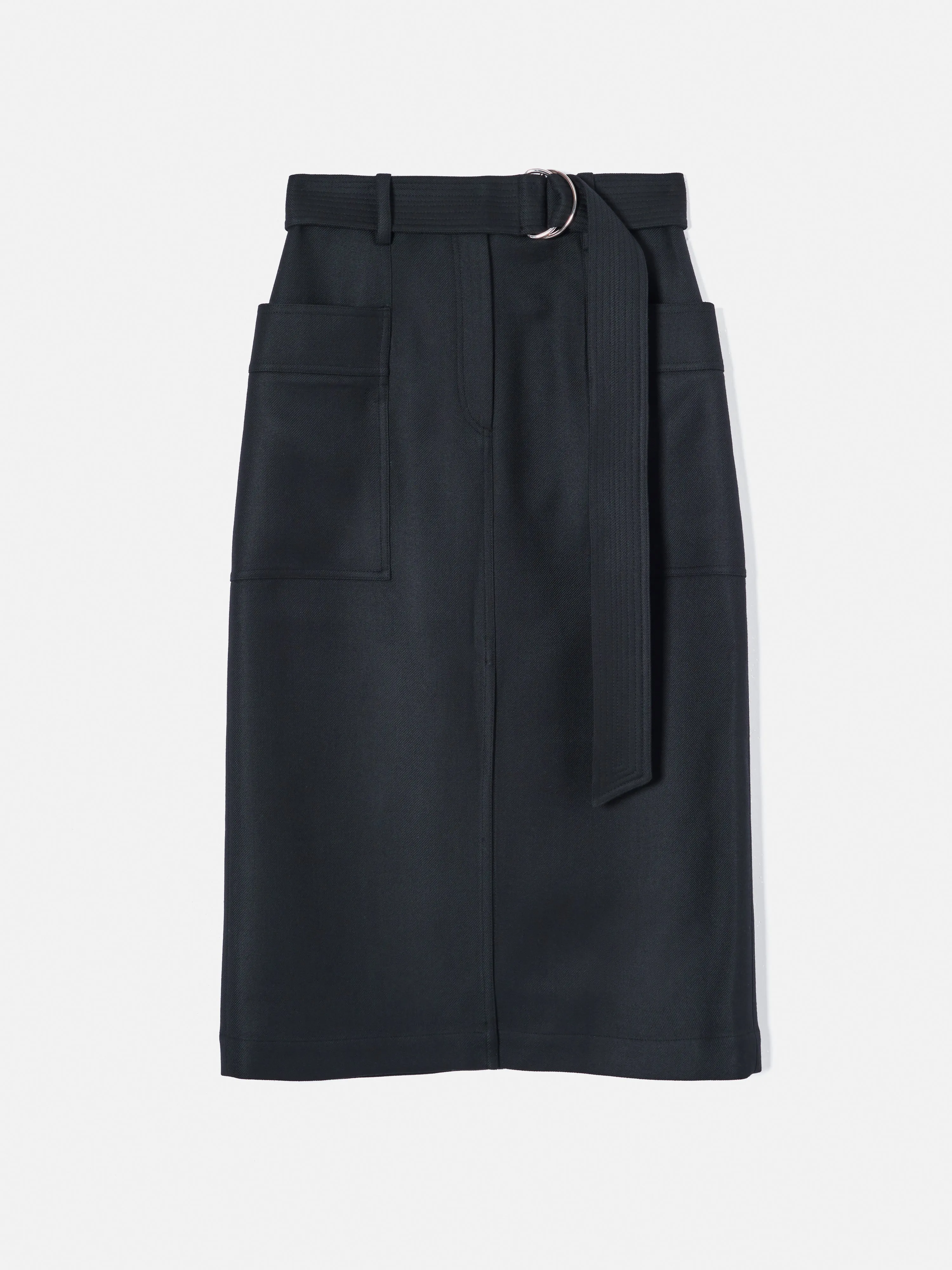 Wool Belted Utility Skirt | Navy sold by Jigsaw product image thumbnail 5
