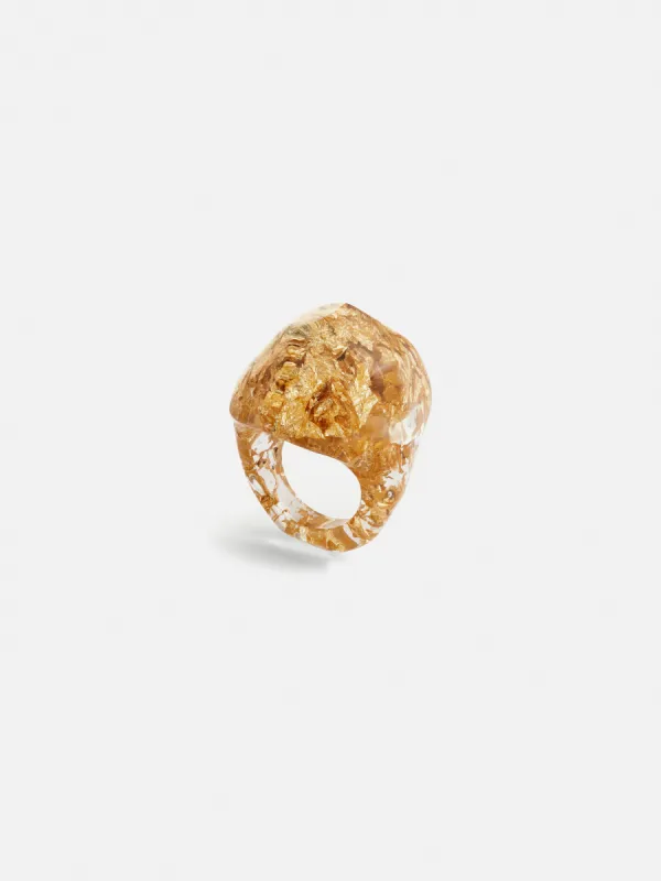 Crushed Gold Resin Ring | Gold sold by Jigsaw