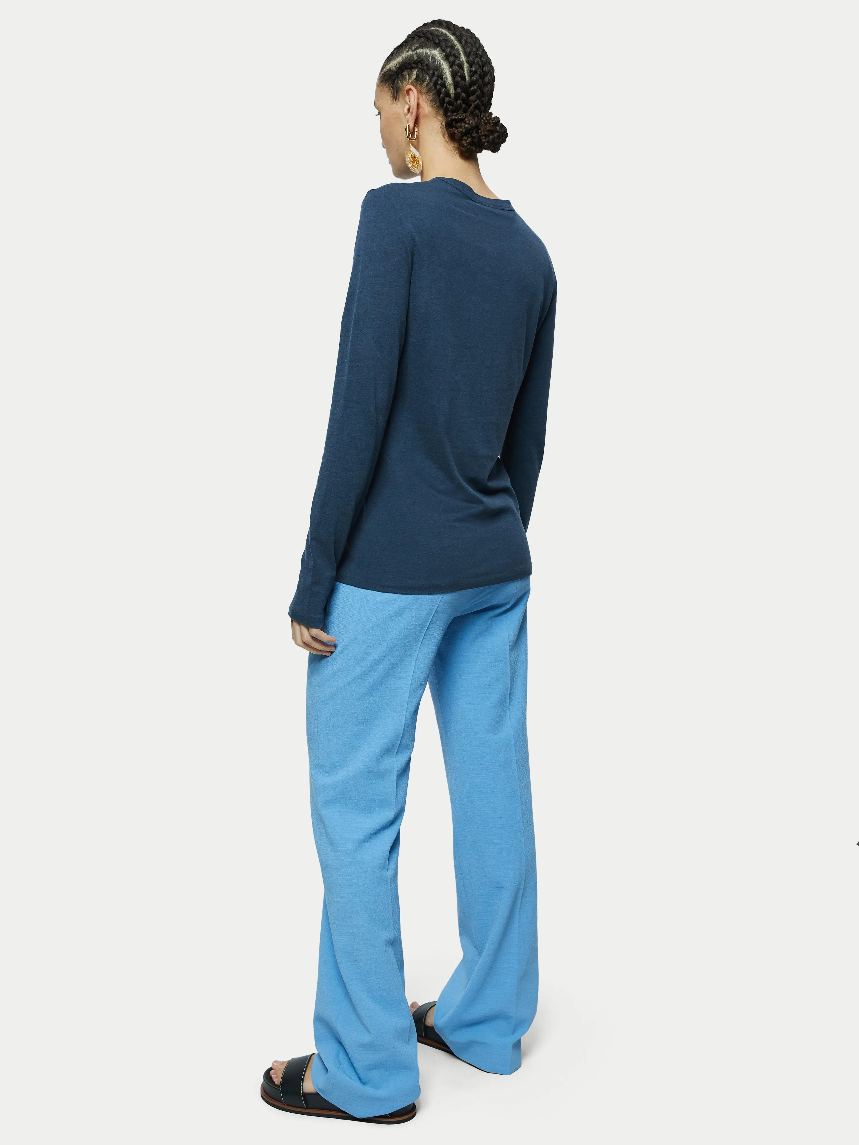Sueded Jersey Long Sleeve Tee | Grey sold by Jigsaw product image thumbnail 5