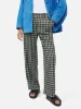 Linen Check Dale Trouser | Green sold by Jigsaw
