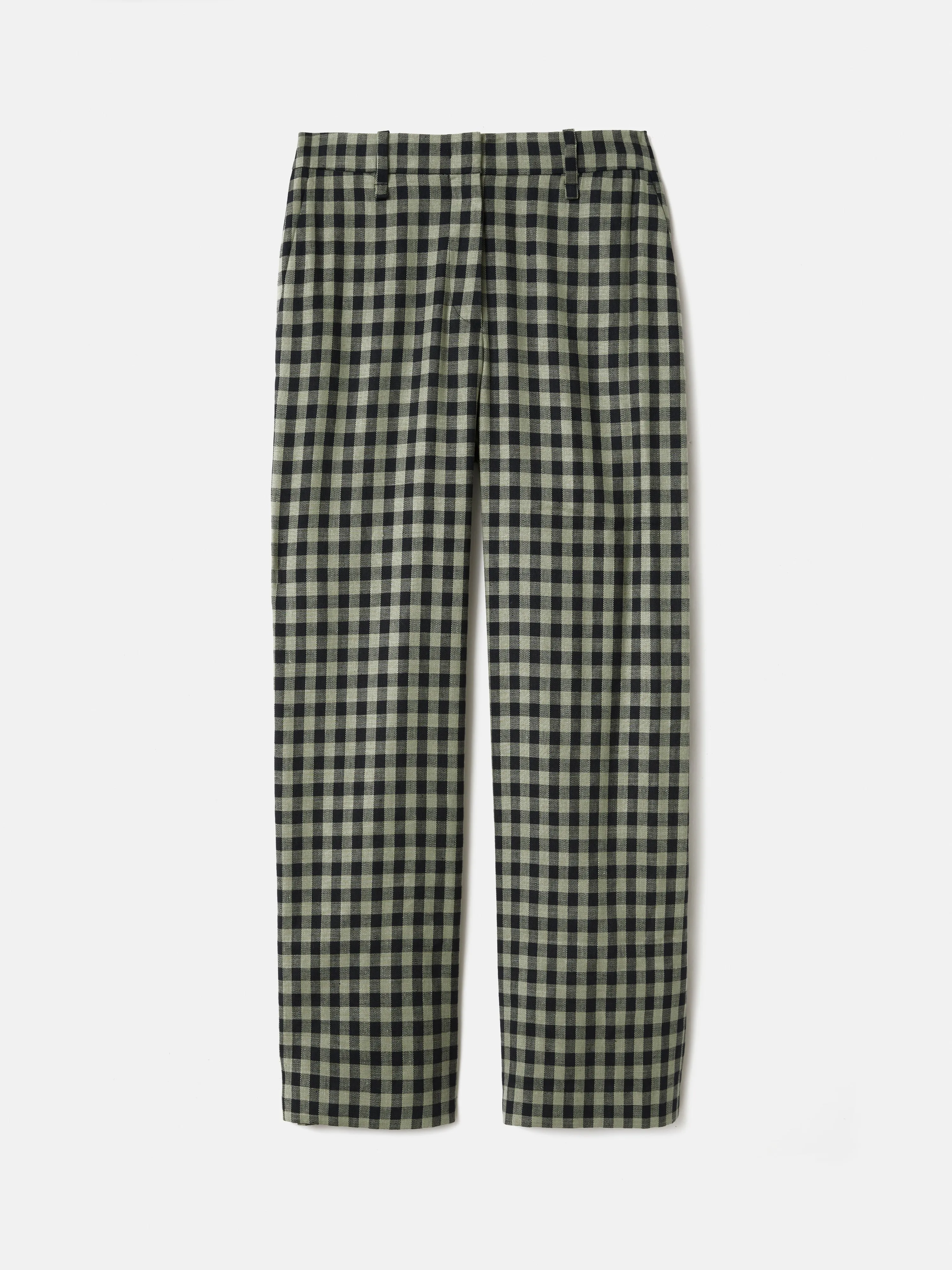 Linen Check Dale Trouser | Green sold by Jigsaw product image thumbnail 5