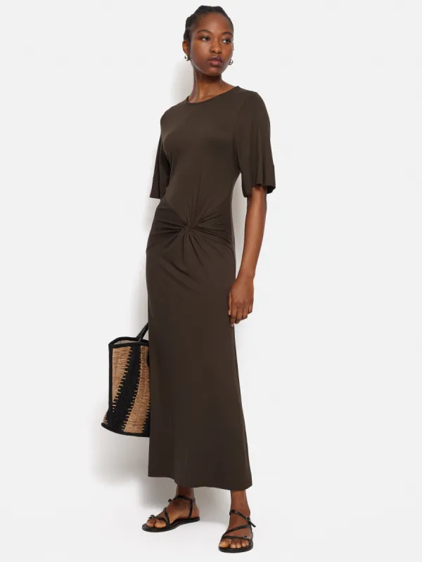 Twist Front Dress | Brown sold by Jigsaw