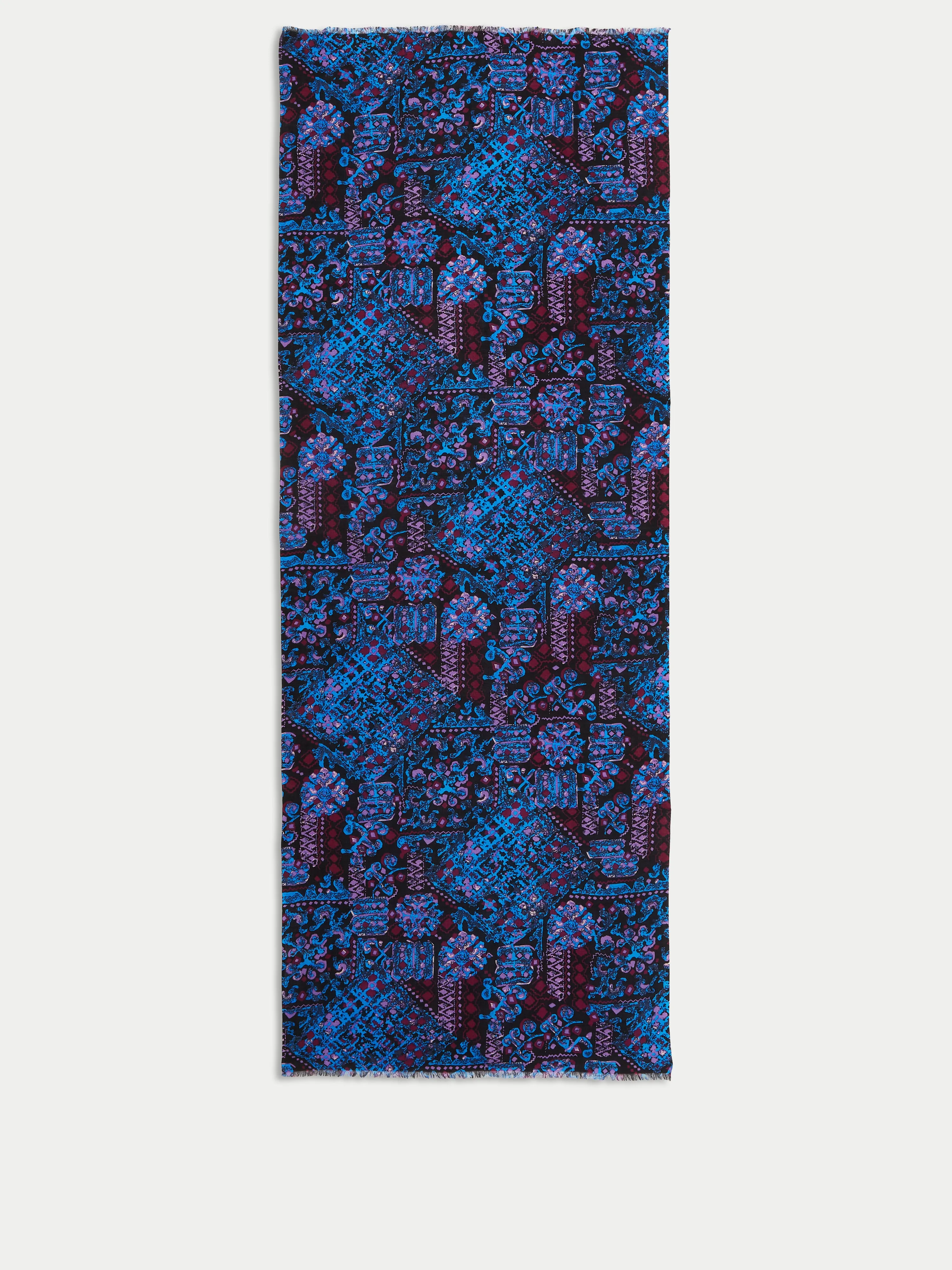 Baroque Arms Wool Silk Scarf | Purple sold by Jigsaw product image thumbnail 5