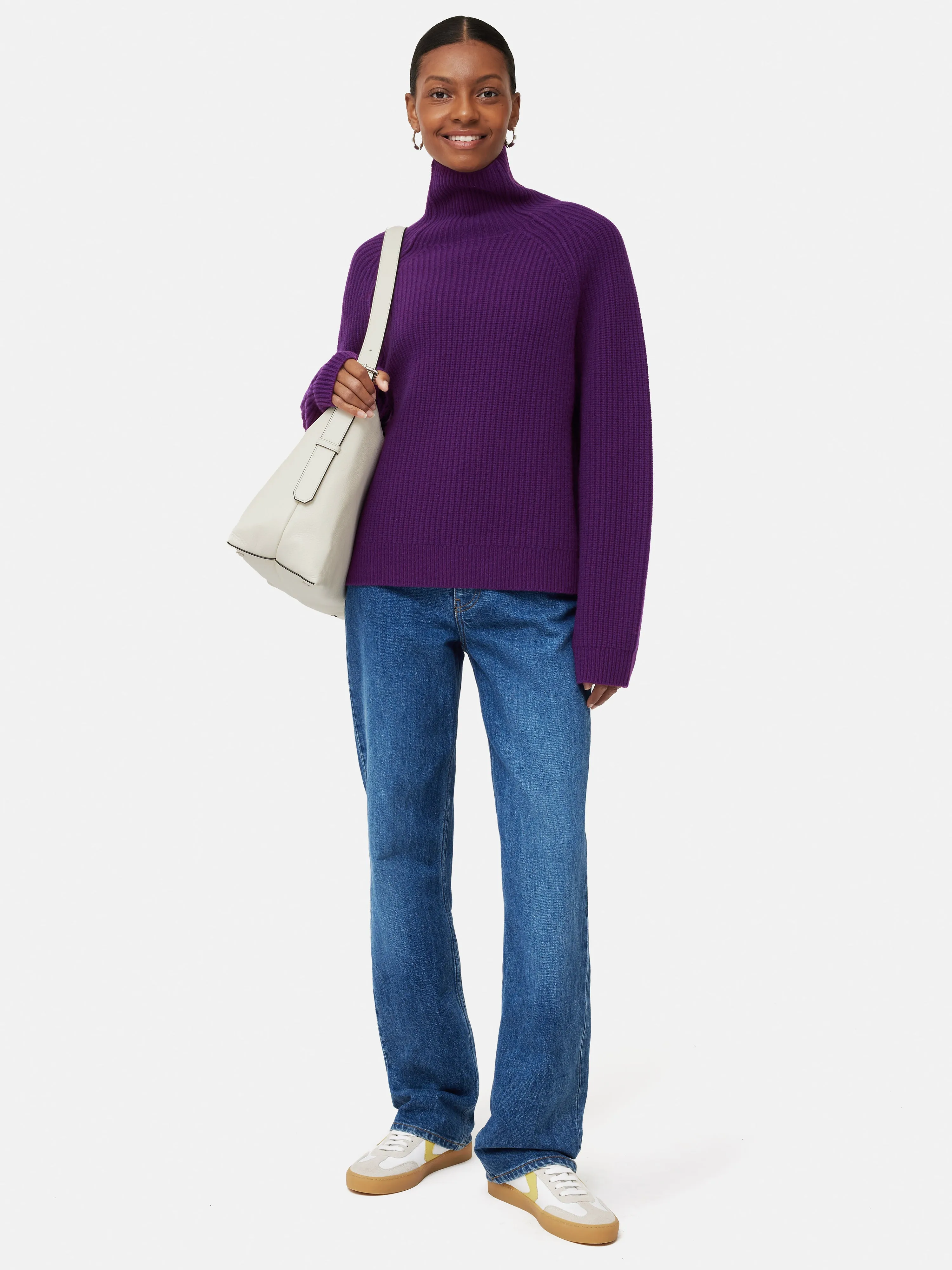 Merino Fishermans Rib Jumper | Purple sold by Jigsaw product image thumbnail 4