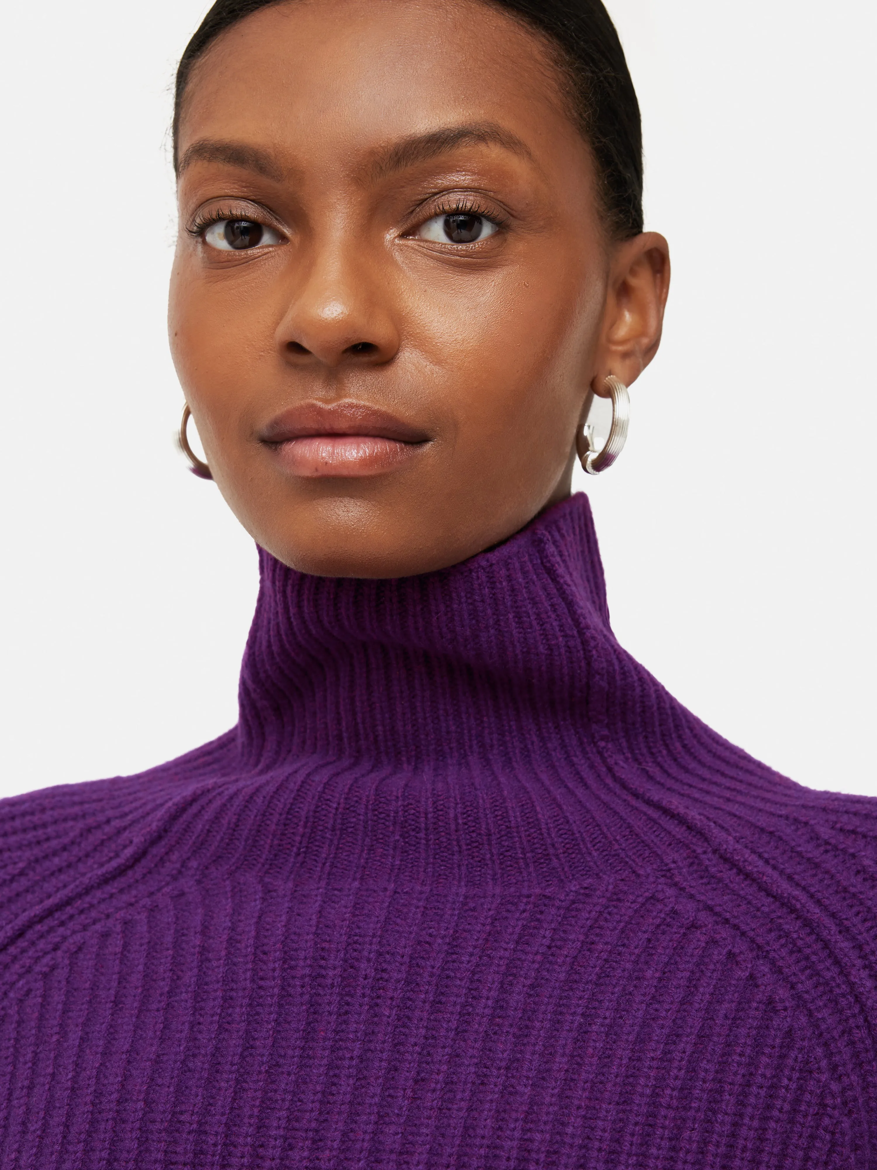 Merino Fishermans Rib Jumper | Purple sold by Jigsaw product image thumbnail 2