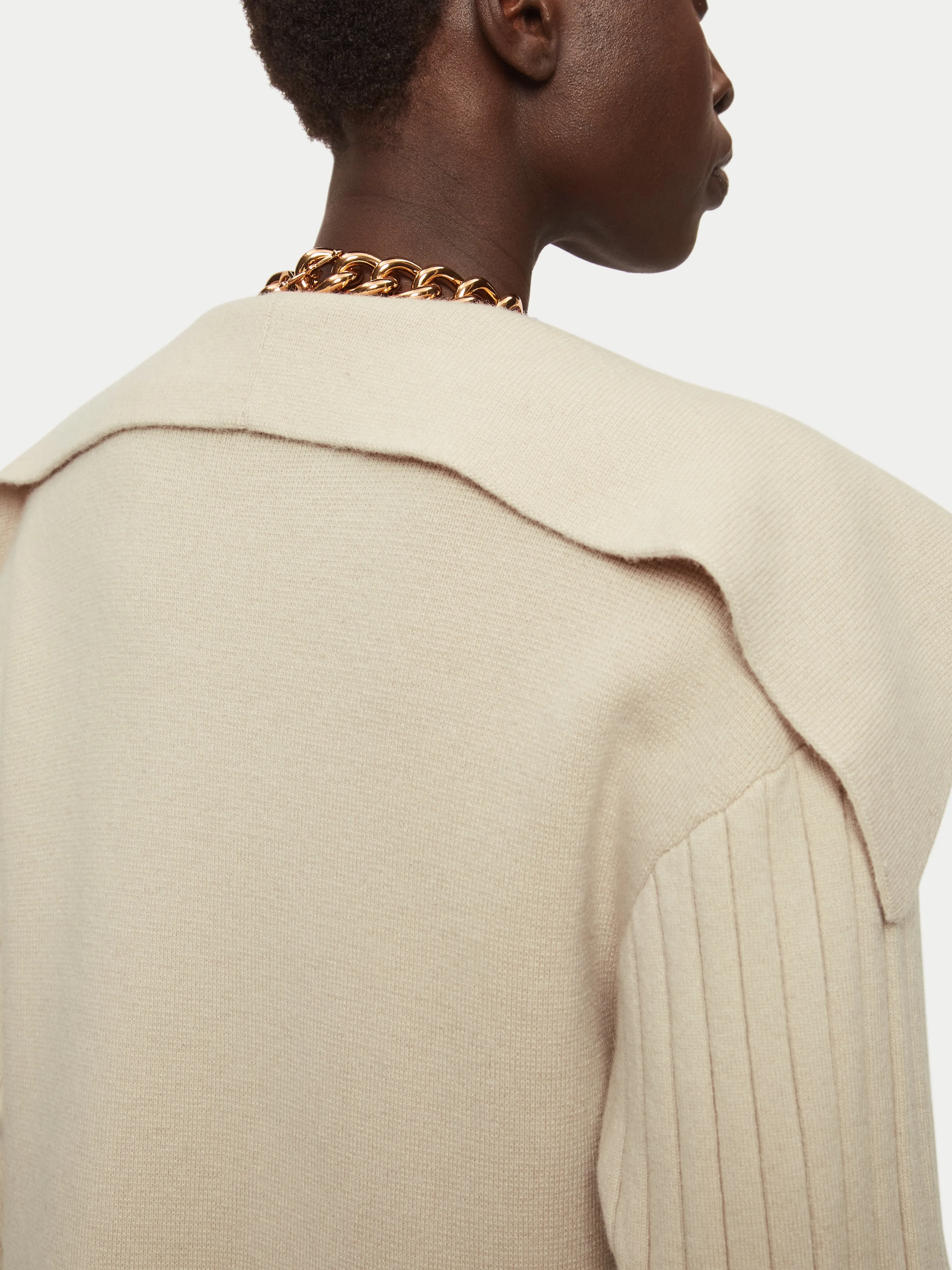 Milano Drape Collar Cardigan | Beige sold by Jigsaw product image thumbnail 4