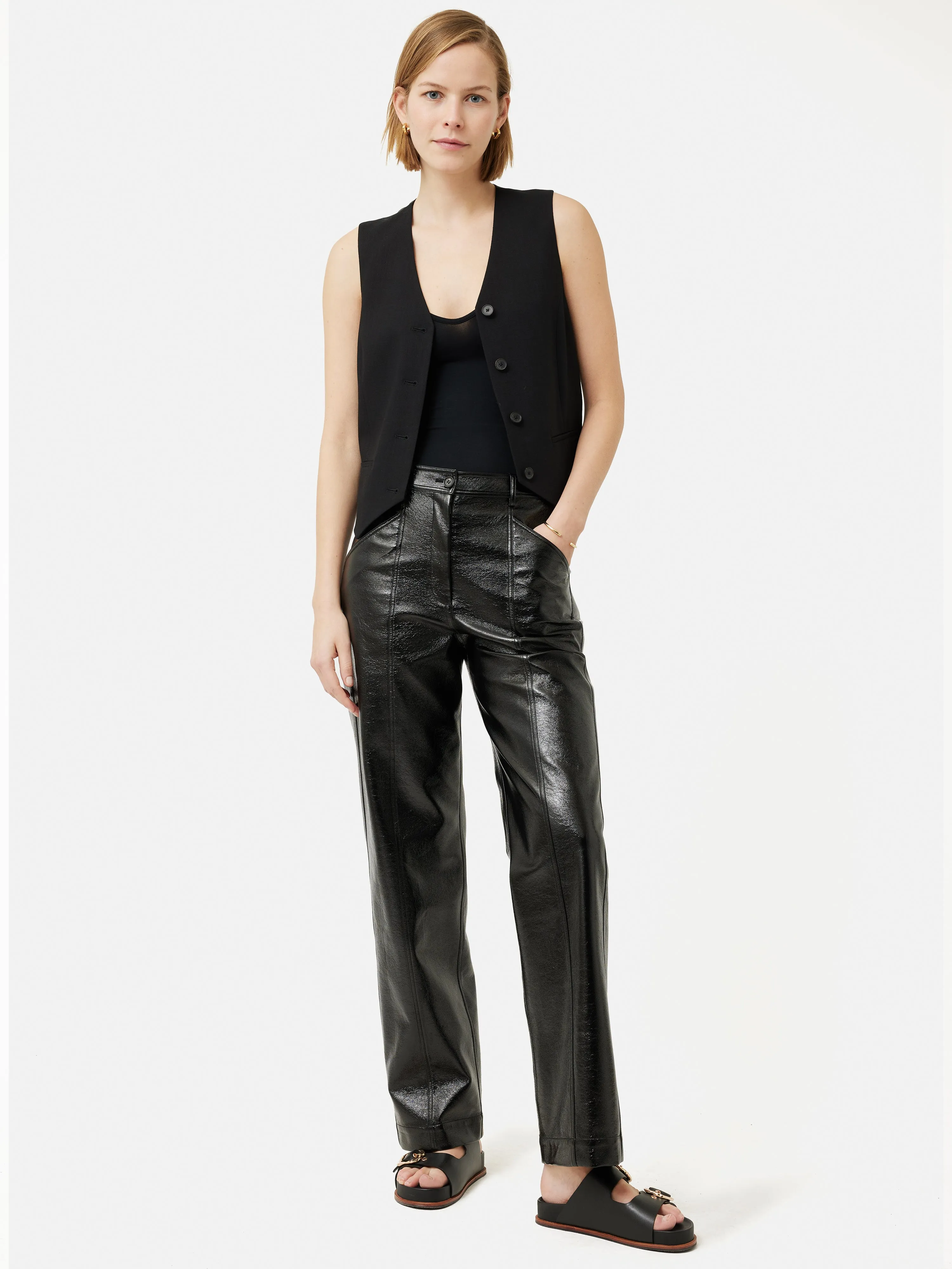 V Neck Sleeveless Vest | Black sold by Jigsaw product image thumbnail 3