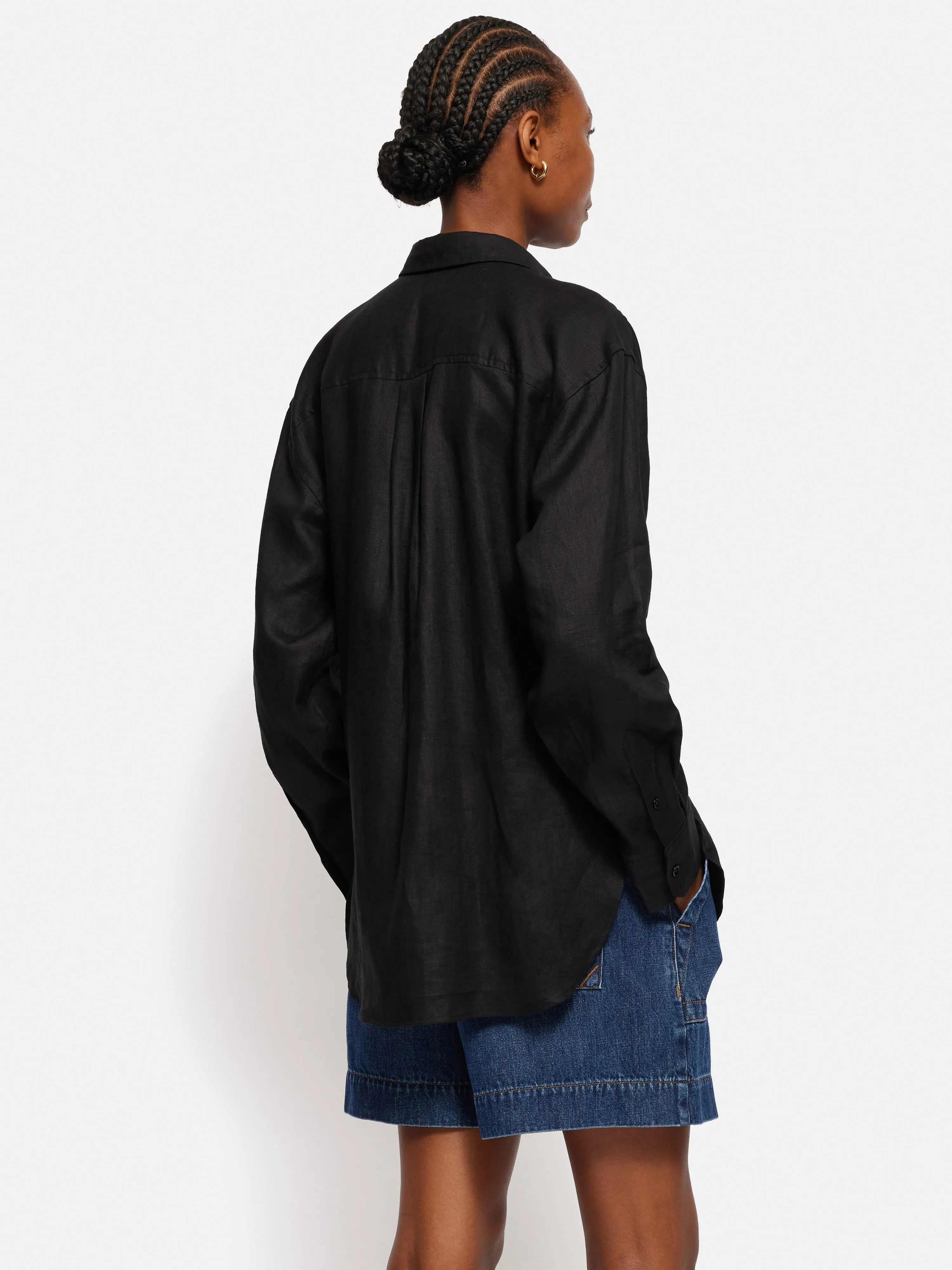 Linen Relaxed Shirt | Black sold by Jigsaw product image thumbnail 5