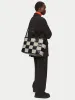 Amara Checker Woven Tote | Black sold by Jigsaw