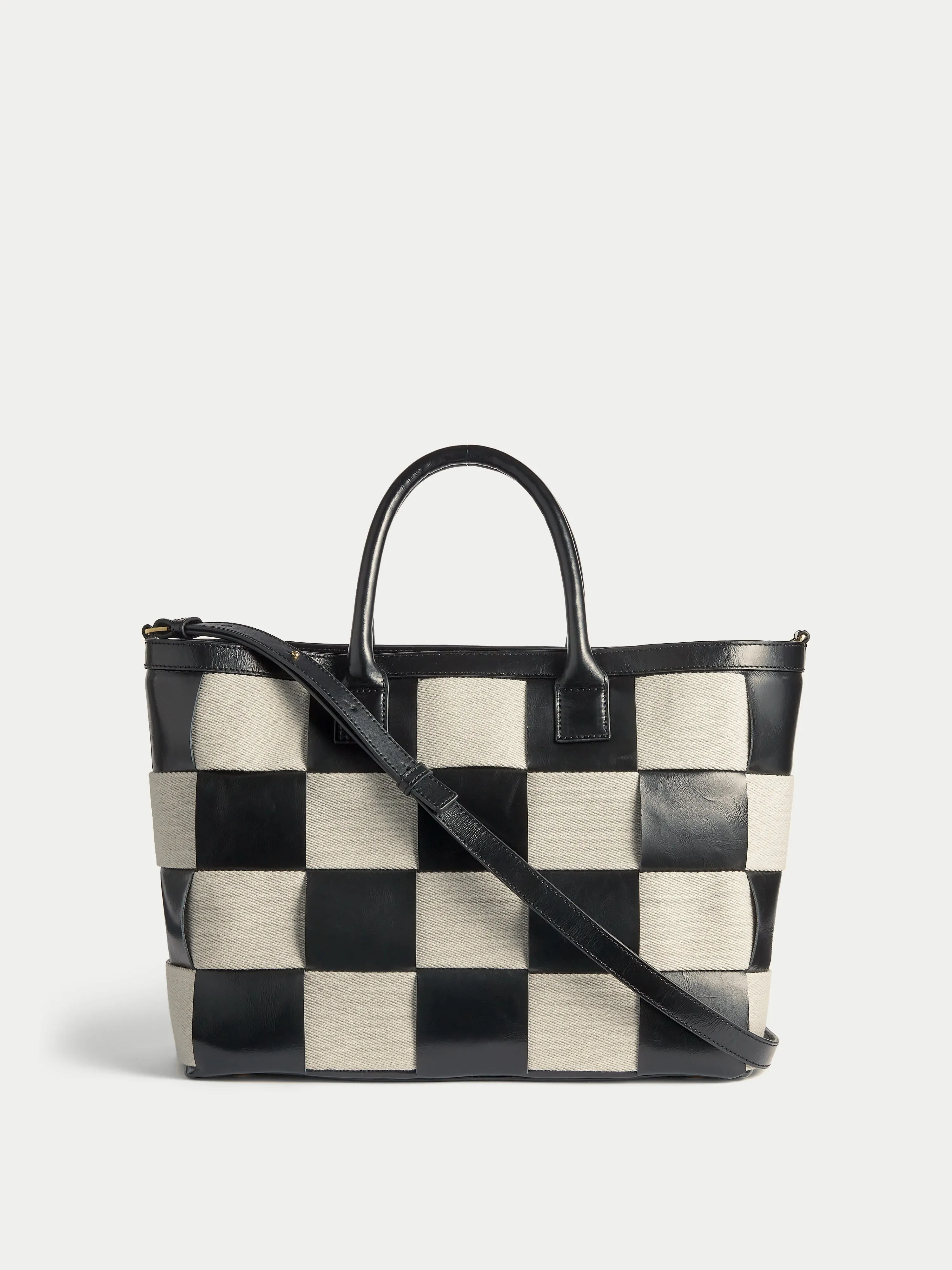 Amara Checker Woven Tote | Black sold by Jigsaw product image thumbnail 3