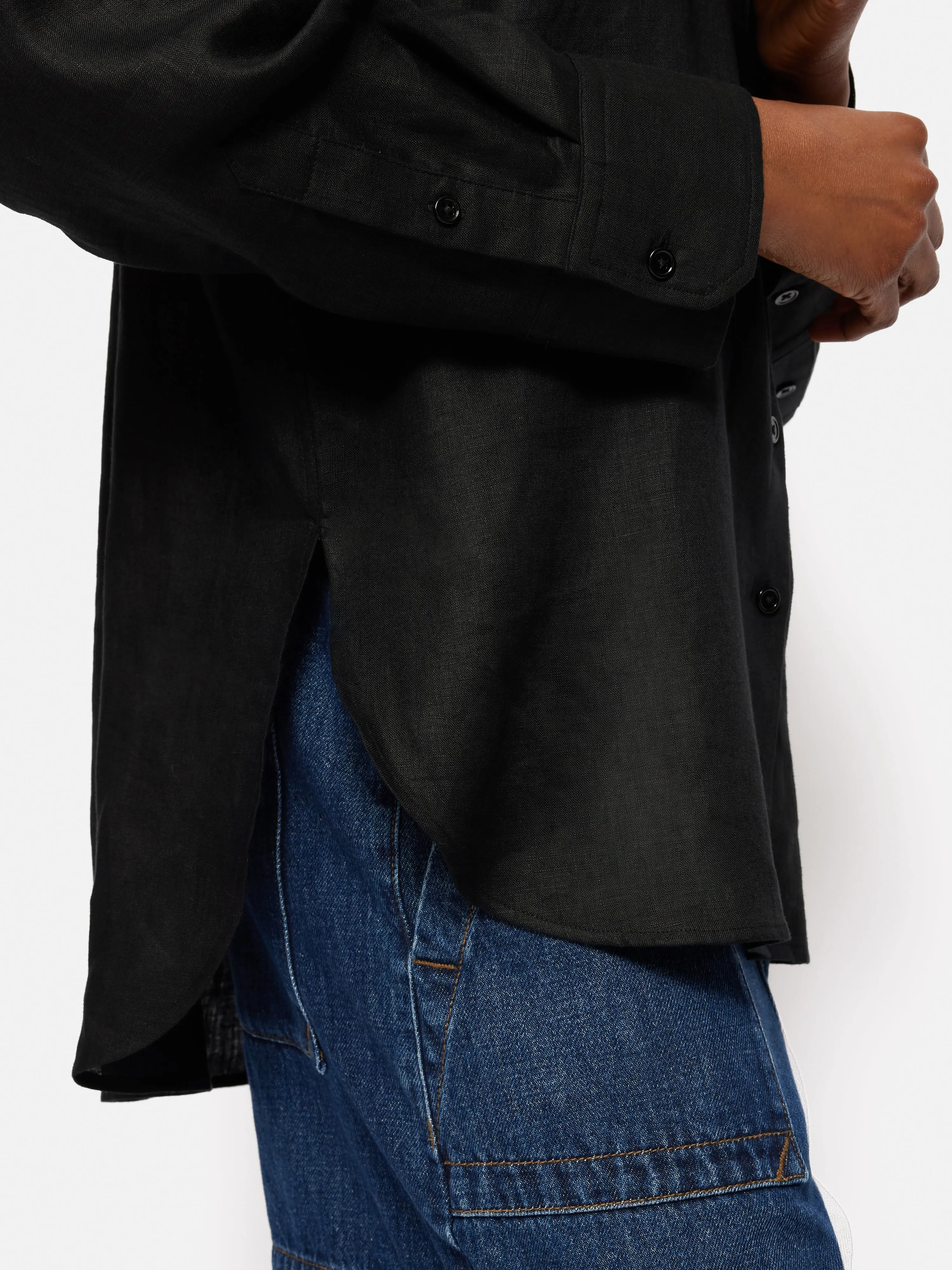 Linen Relaxed Shirt | Black sold by Jigsaw product image thumbnail 4