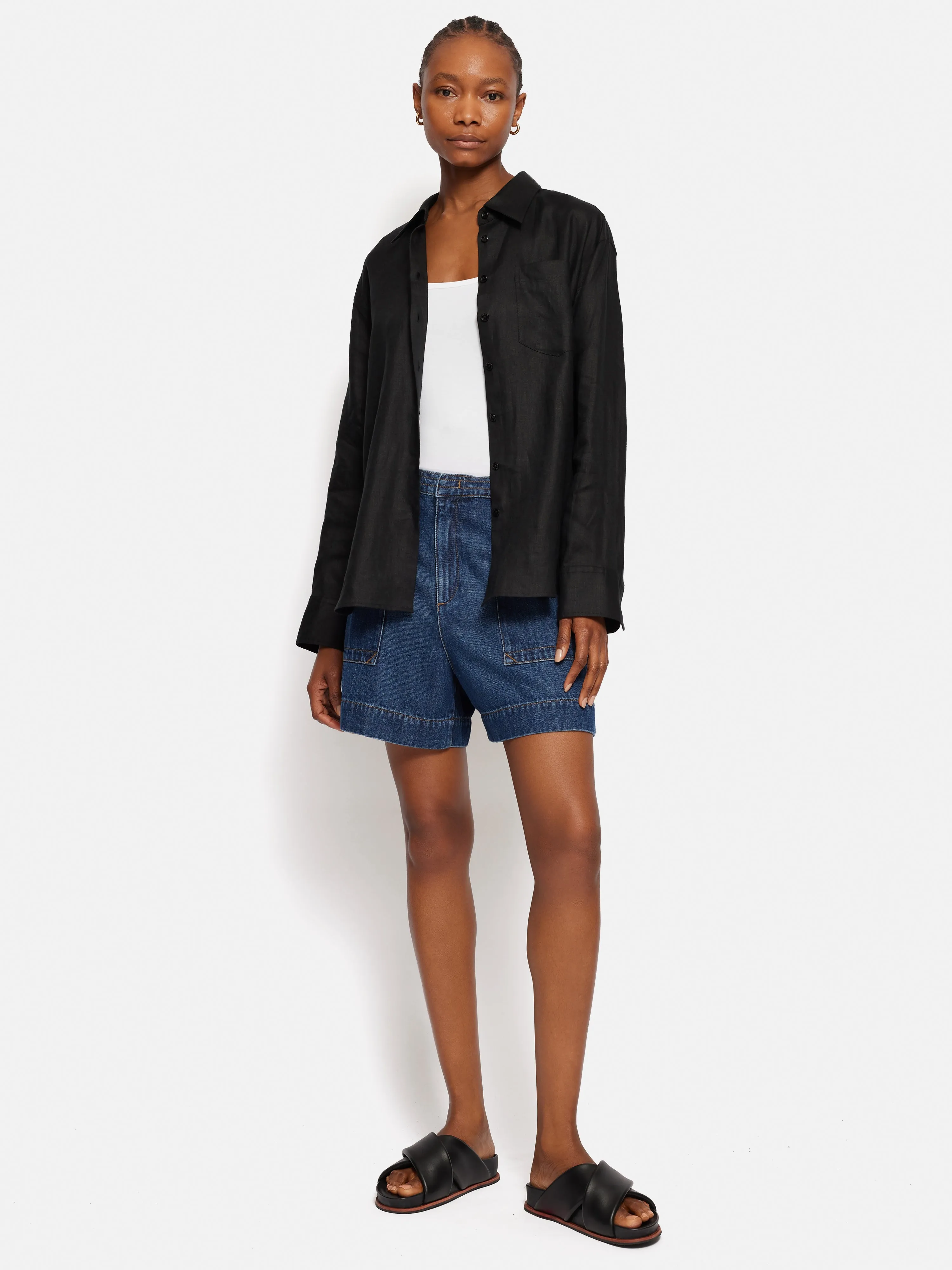 Linen Relaxed Shirt | Black sold by Jigsaw product image thumbnail 3