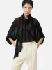 Crinkle Viscose Scarf Top | Black sold by Jigsaw