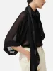 Crinkle Viscose Scarf Top | Black sold by Jigsaw