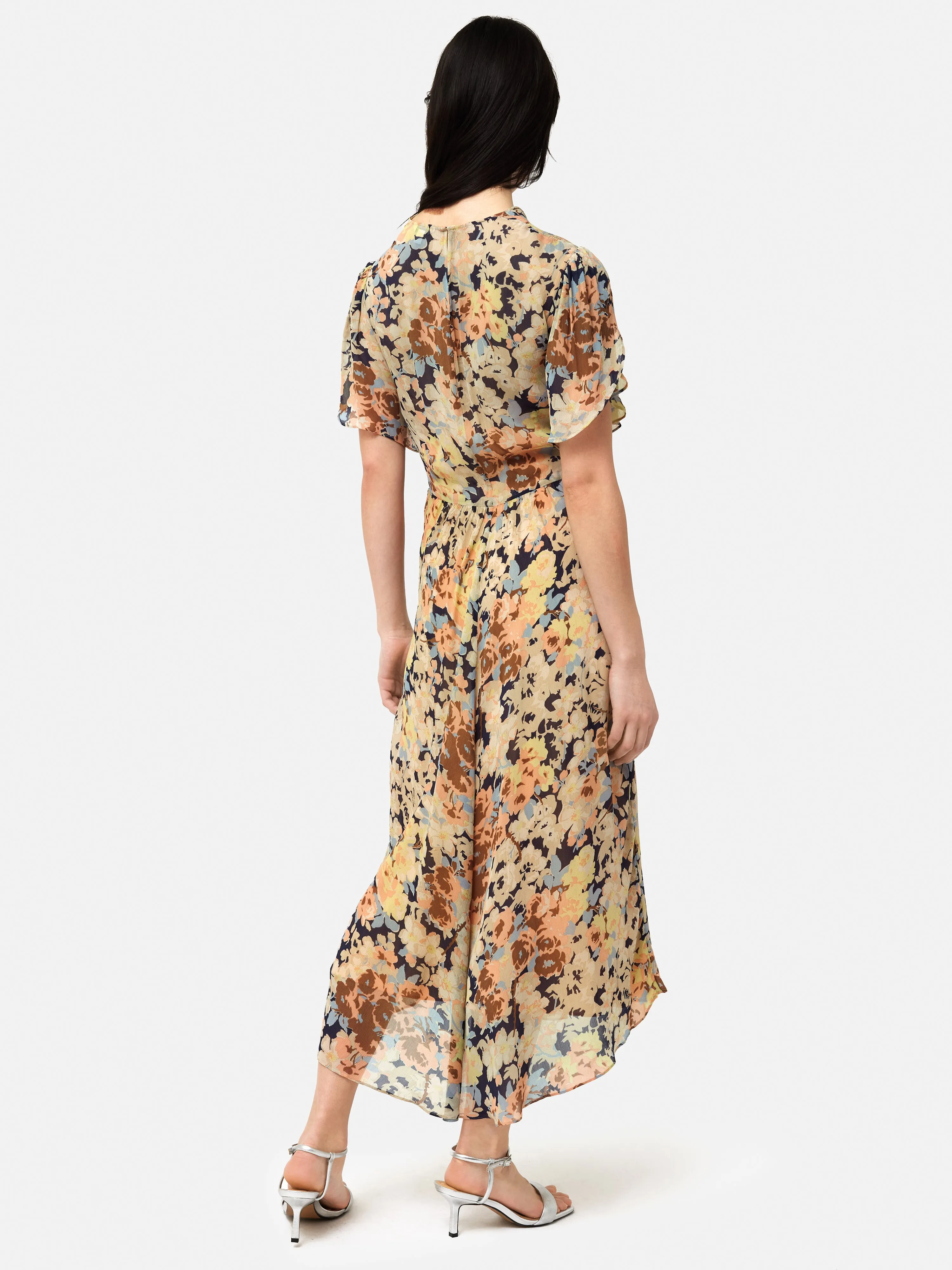 Sheer Petal Crinkle Dress | Peach sold by Jigsaw product image thumbnail 5