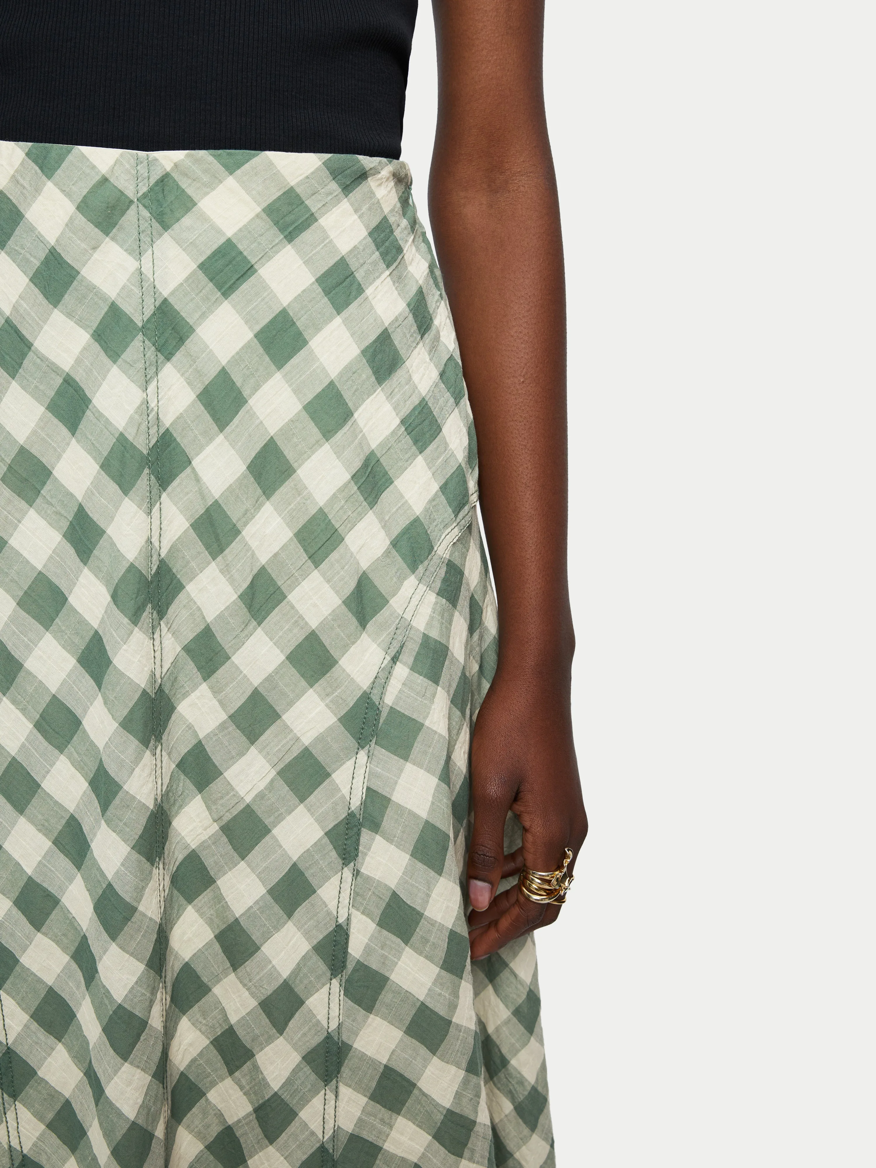 Cotton Gingham Maxi Skirt | Green sold by Jigsaw product image thumbnail 2
