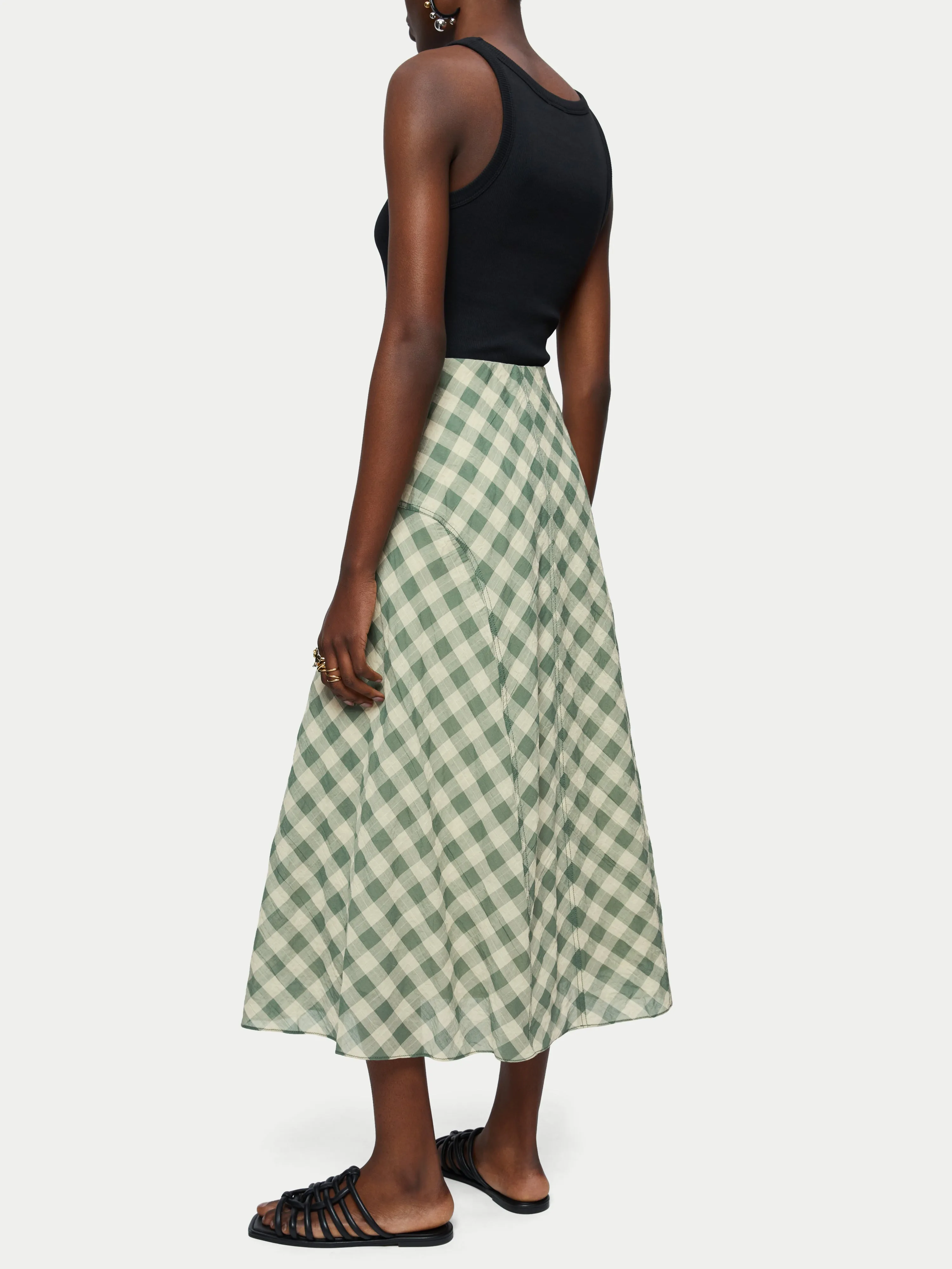 Cotton Gingham Maxi Skirt | Green sold by Jigsaw product image thumbnail 4