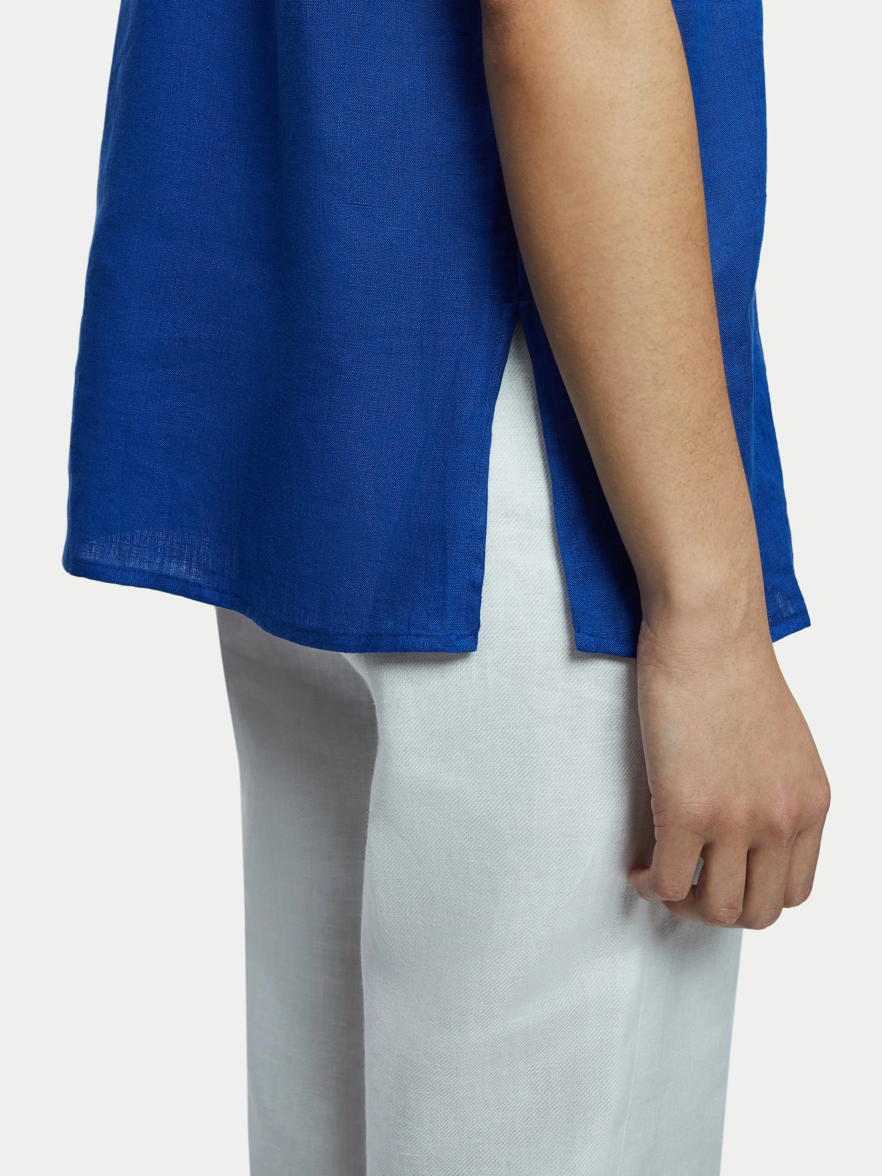 Light Linen Shell Top | Blue sold by Jigsaw product image thumbnail 4